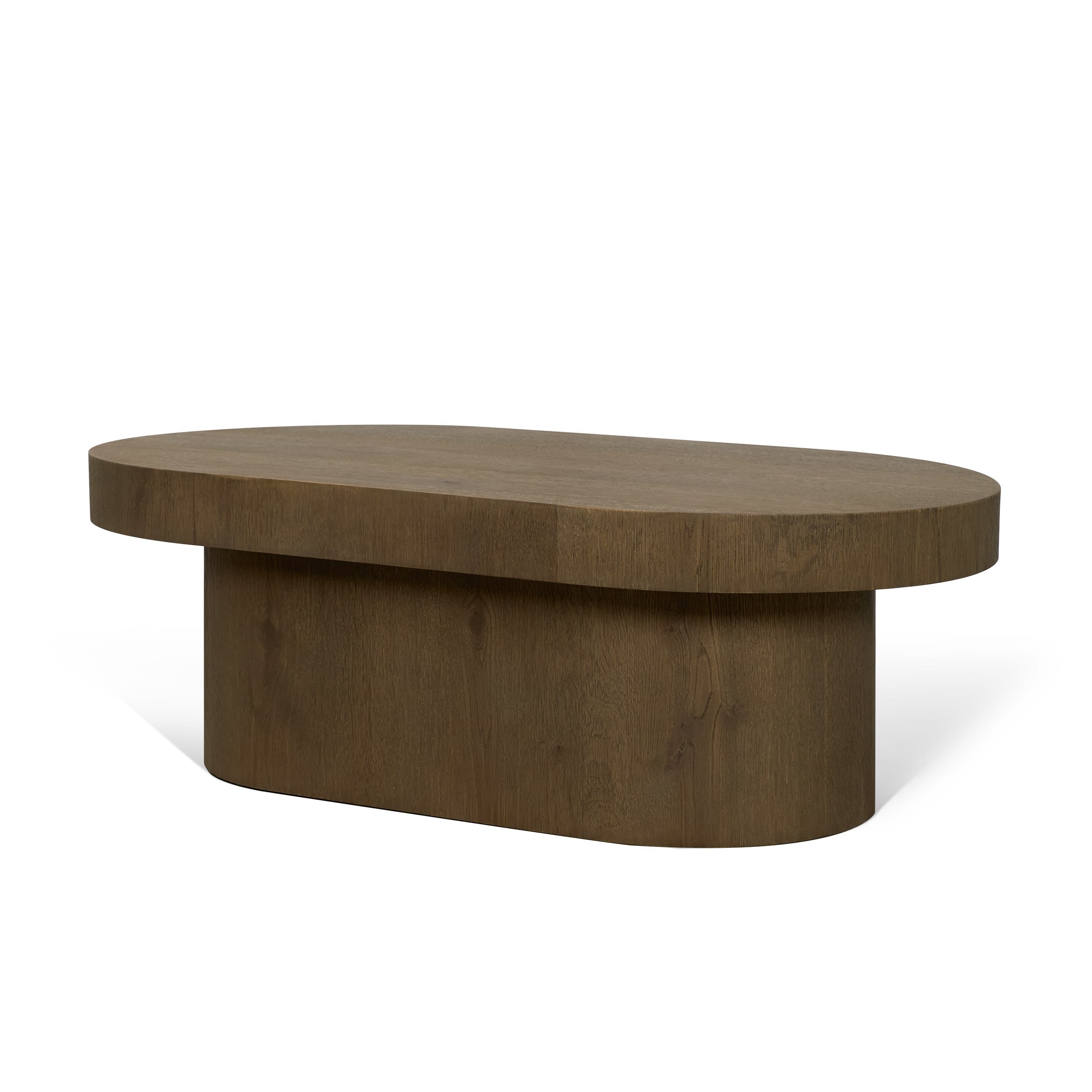 Lyonne Oblong Medium Brown Oak Wood Coffee Table — product photograph