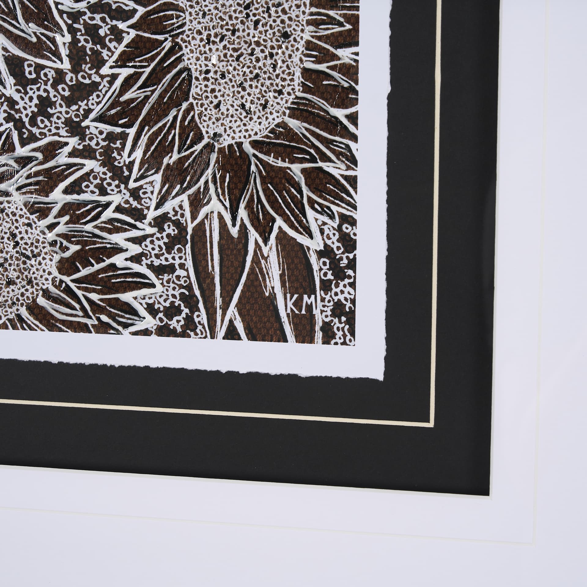 Sunflower Fest I by Mercana Studio a Hand Embellished Textured Framed Art Print Matted under Glass — product photograph