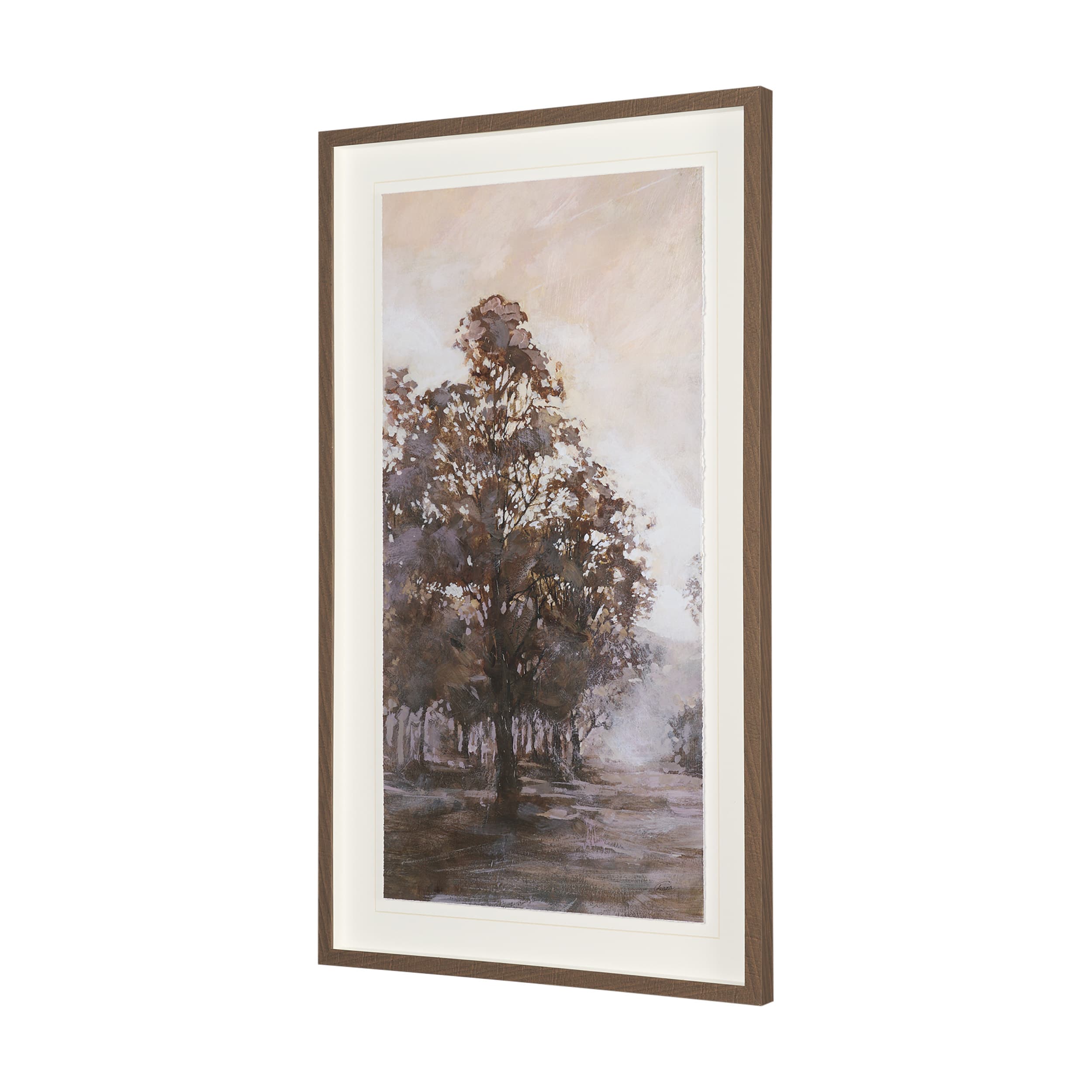 Peaceful Forest II by Mercana Studio Hand-Embellished Textured Framed Artwork Matted under Glass — product photograph