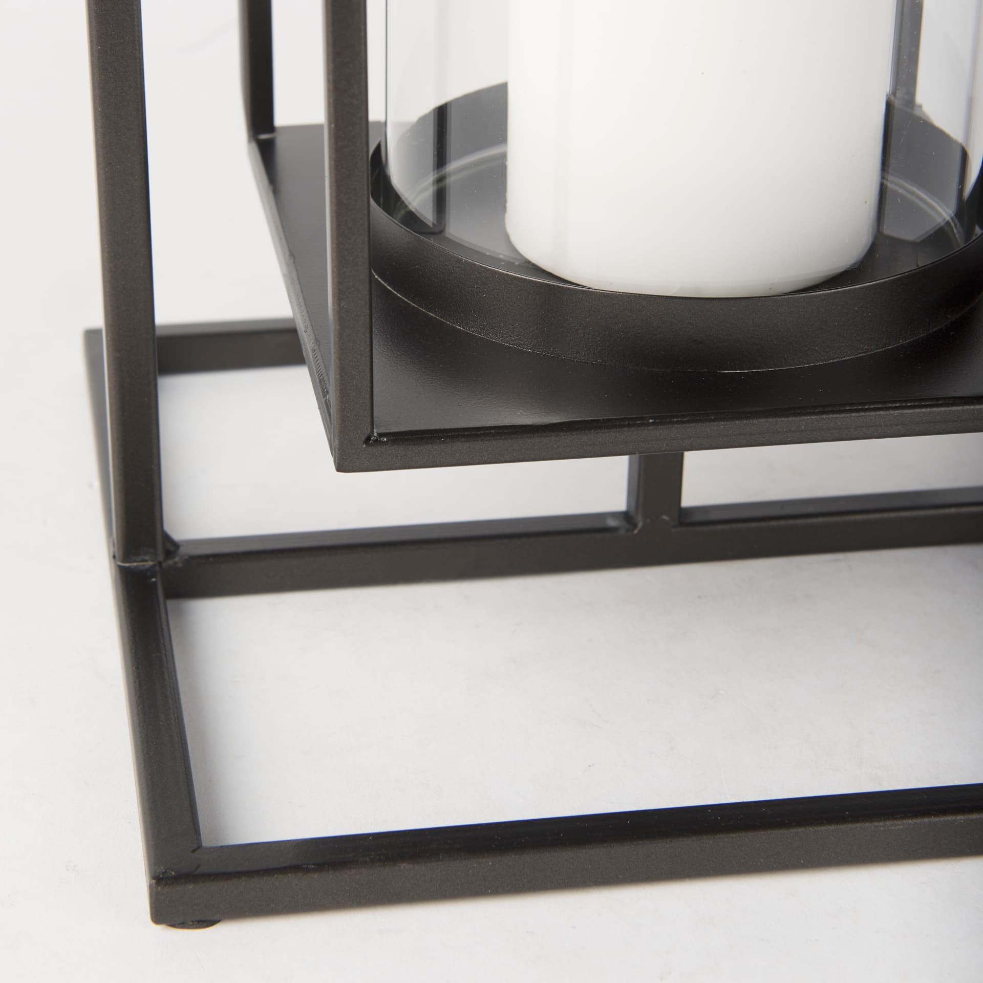 Albus I Large Black Metal Rectangular Table Candle Holder — product photograph
