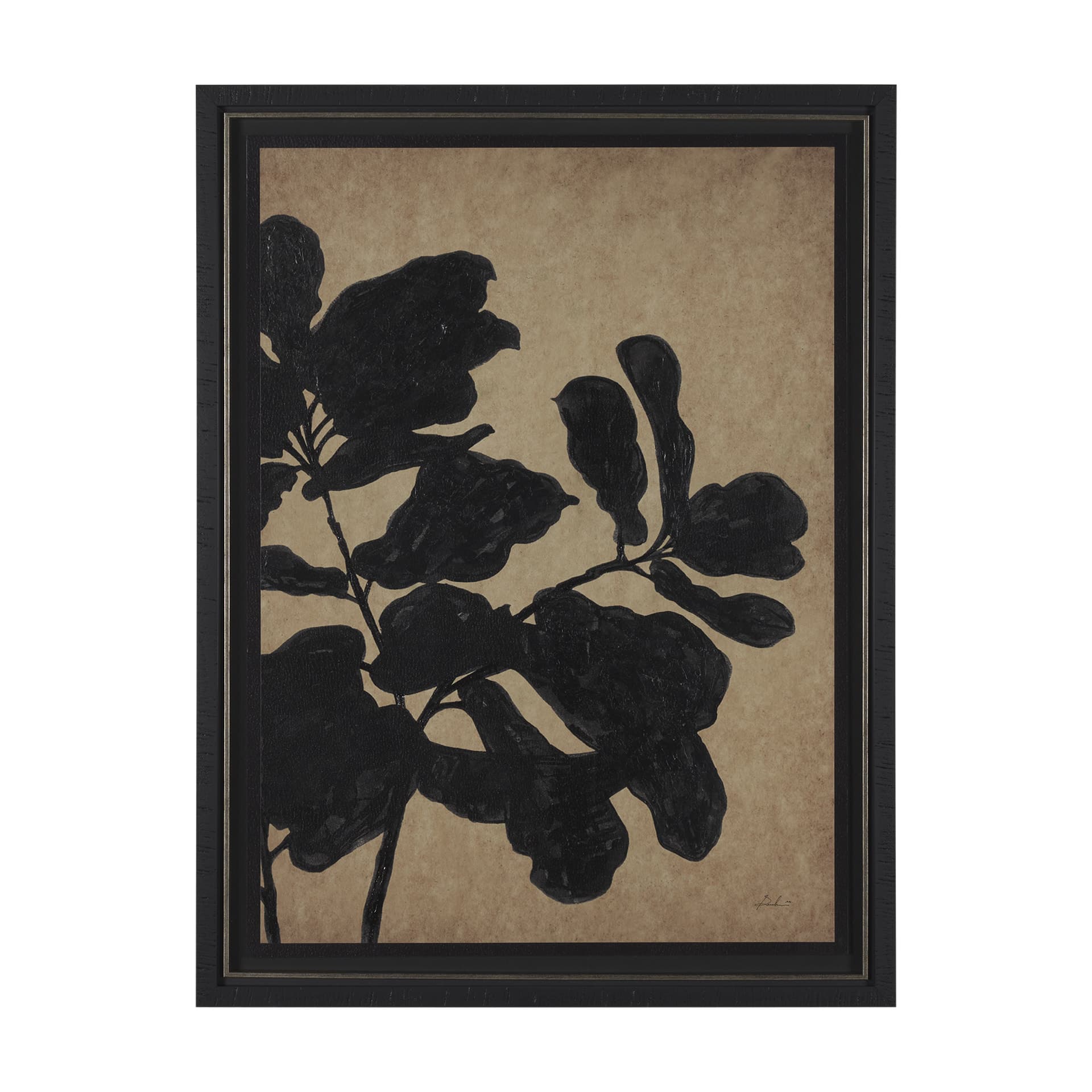 Ficus Silhouette II by Mercana Studio a Hand Embellished Framed Art Print Matted under Glass — product photograph