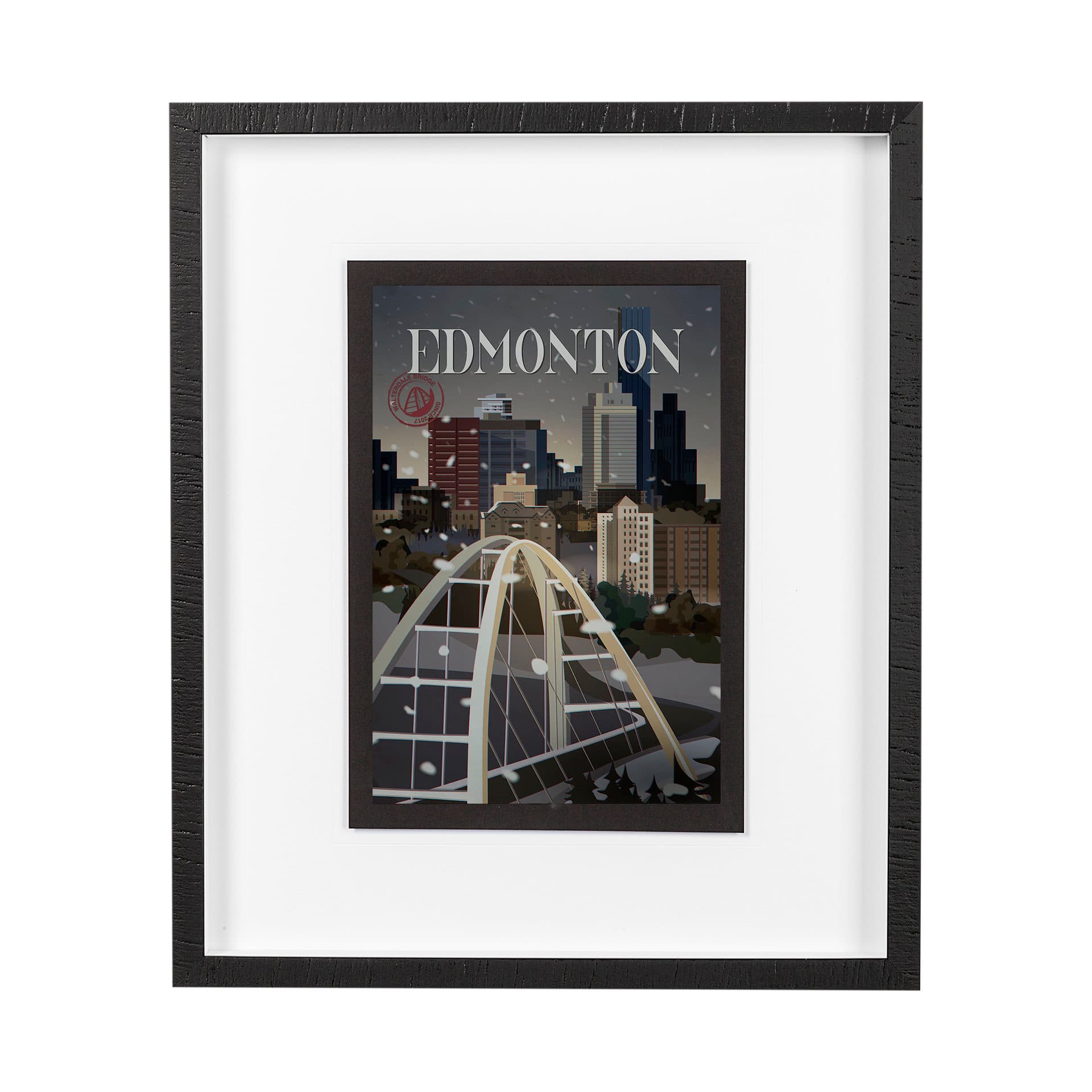 Edmonton Go Canada (M) by Mercana Studio a Framed Art Print Matted under Glass — product photograph
