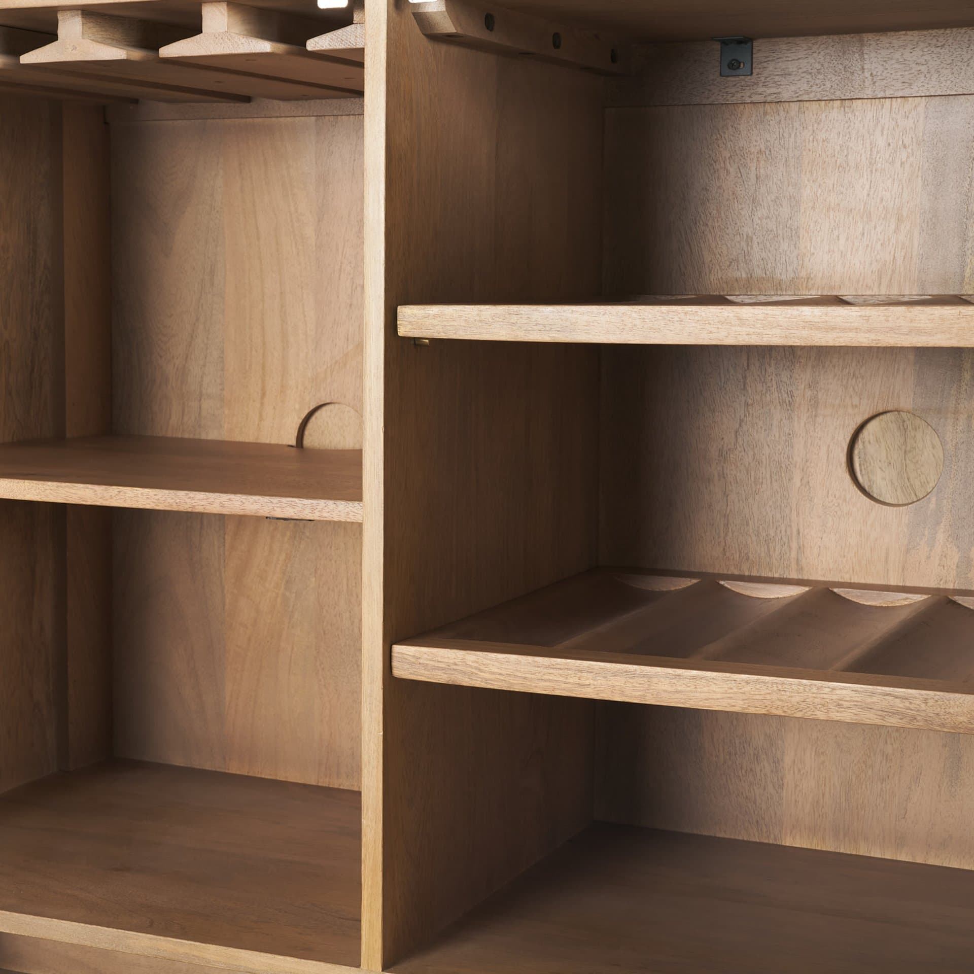 Phil Light Brown Wood 2 Door Bar Cabinet — product photograph