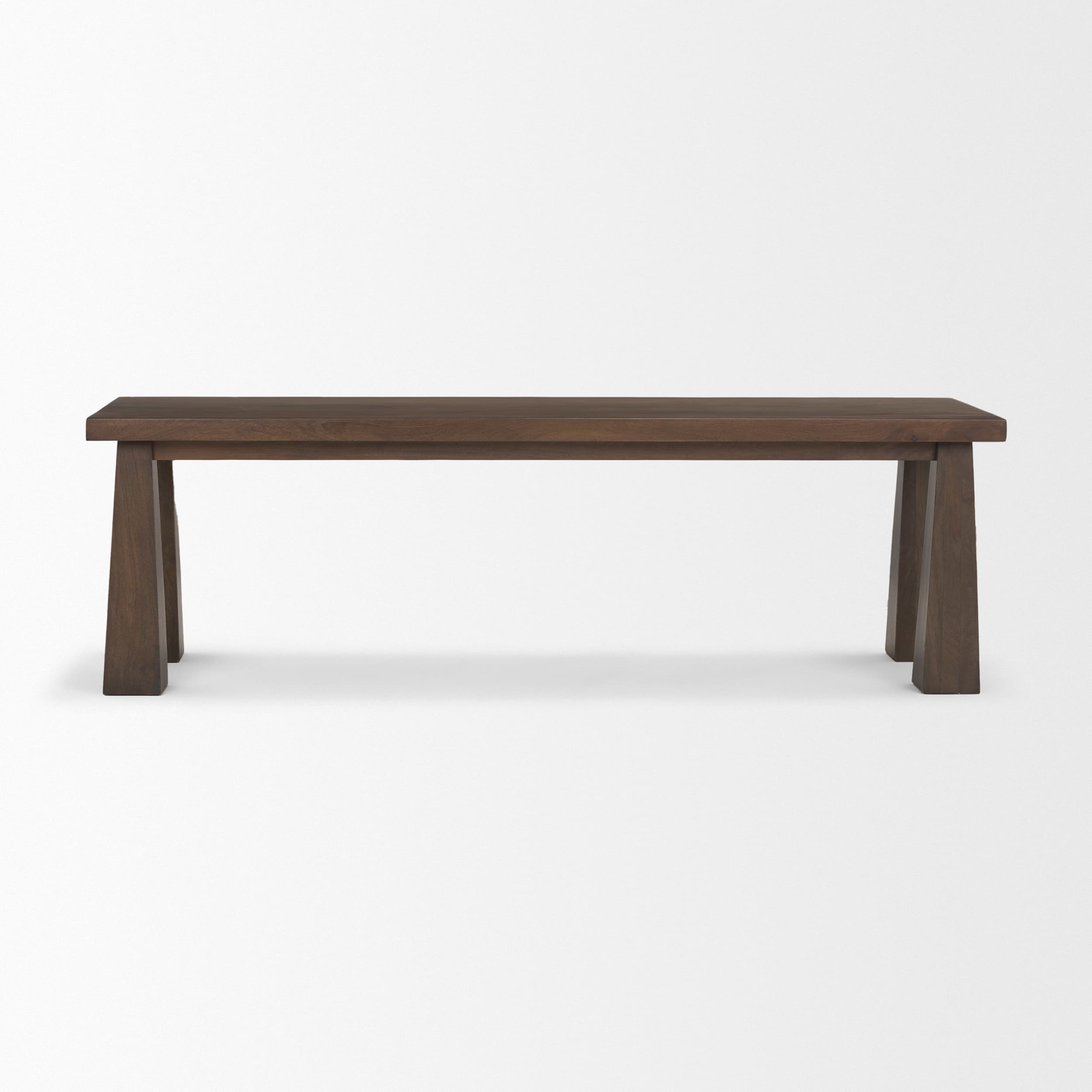 Wolcott Rectangular Dark Brown Solid Wood Bench — product photograph