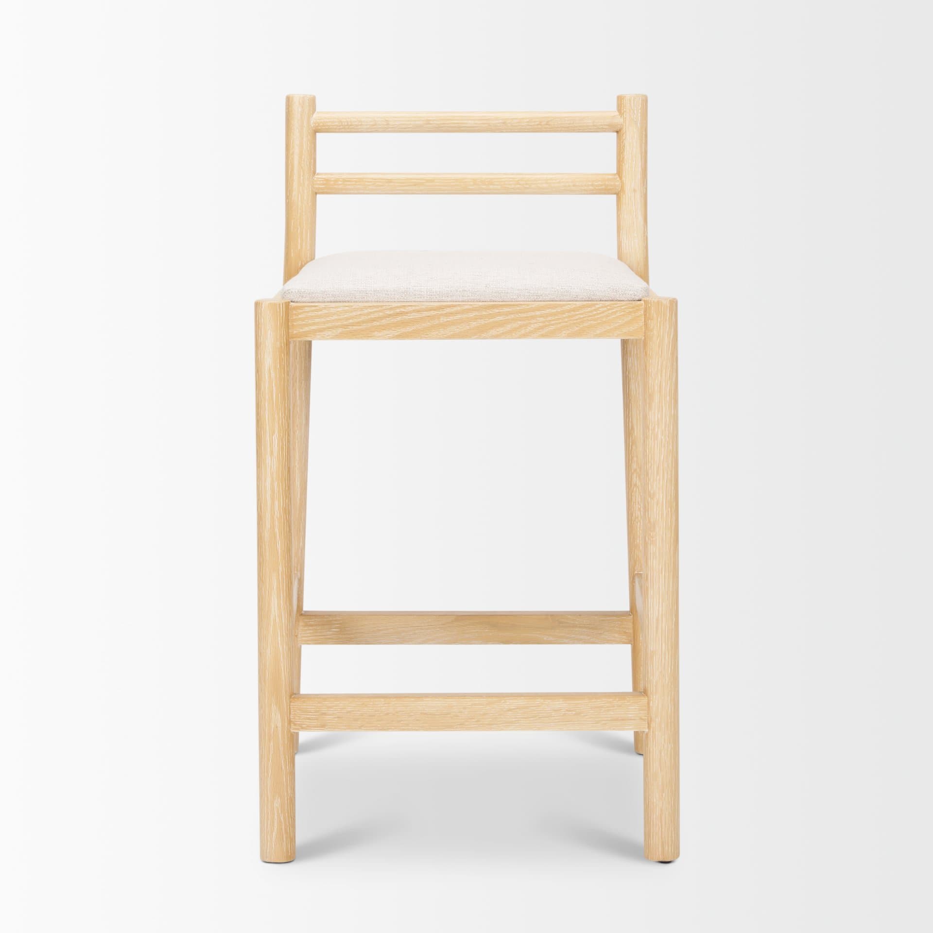Sam Backless 25.87in Seat Counter Stool | Light Brown Wood w/ Fabric — product photograph