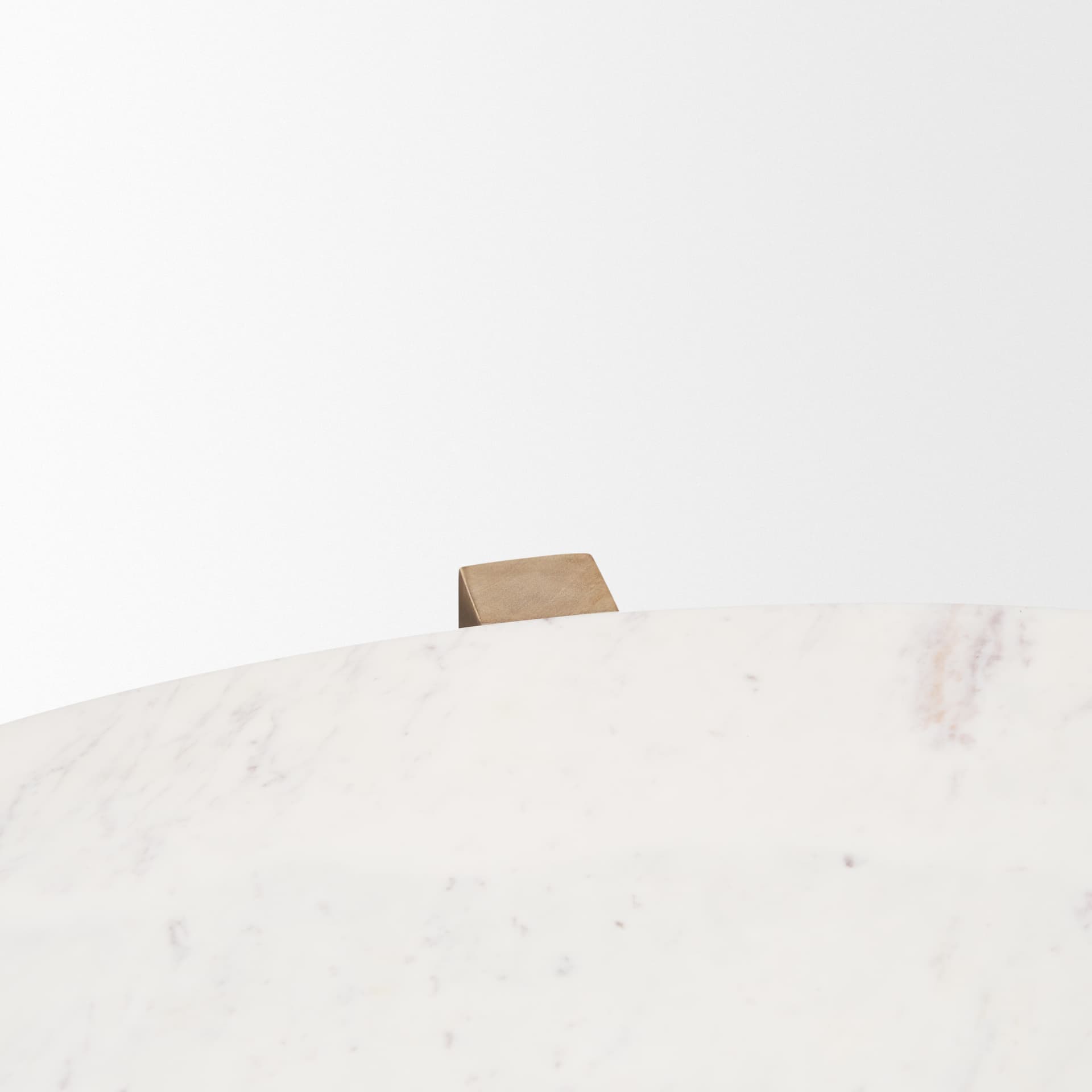 Bianca Light Brown Wood w/ Round Marble Top Coffee Table — product photograph