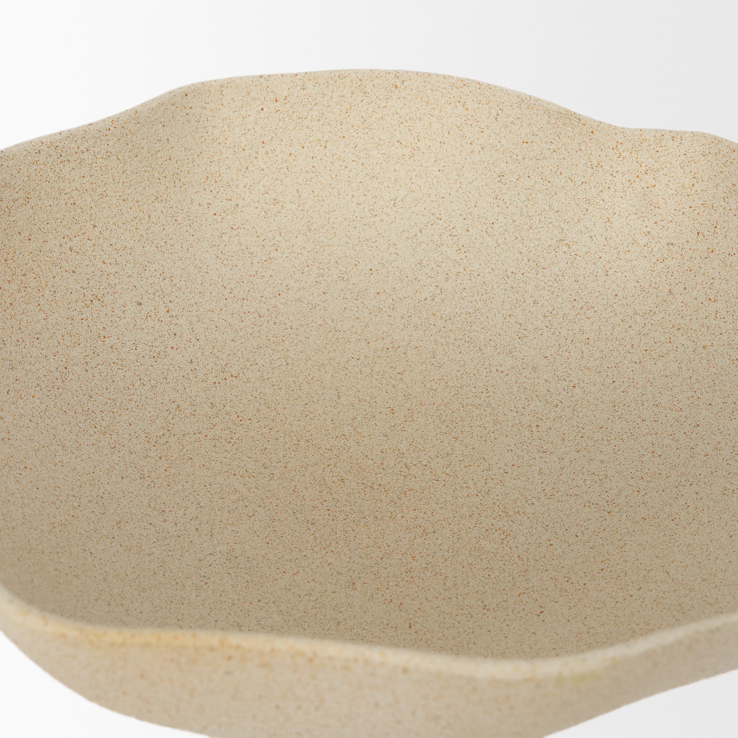 Radka Beige Textured Large Metal Decorative Bowl — product photograph