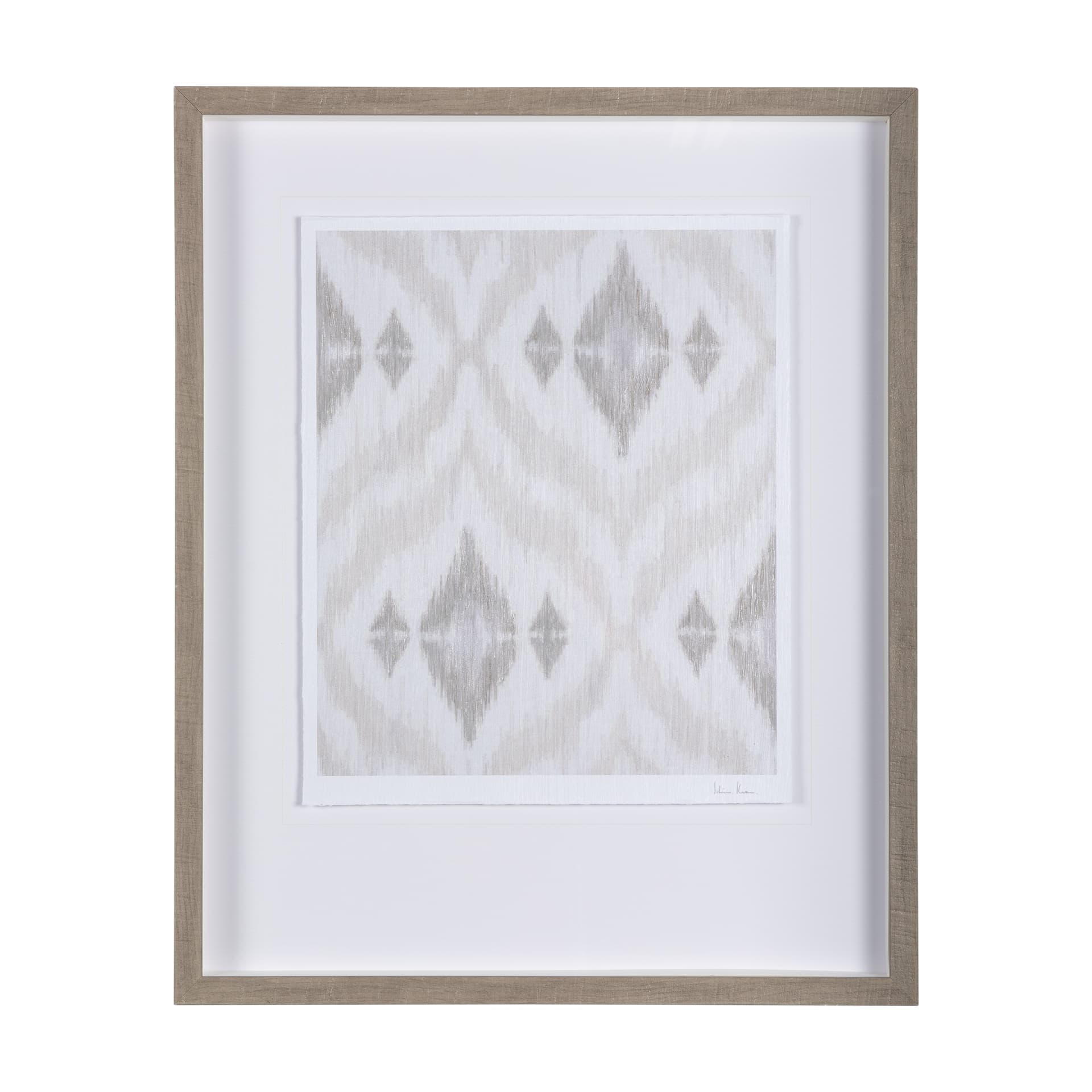 Ikat Patterns VI by Silvia Krause a Hand Embellished Textured Framed Art Print Matted under Glass — product photograph