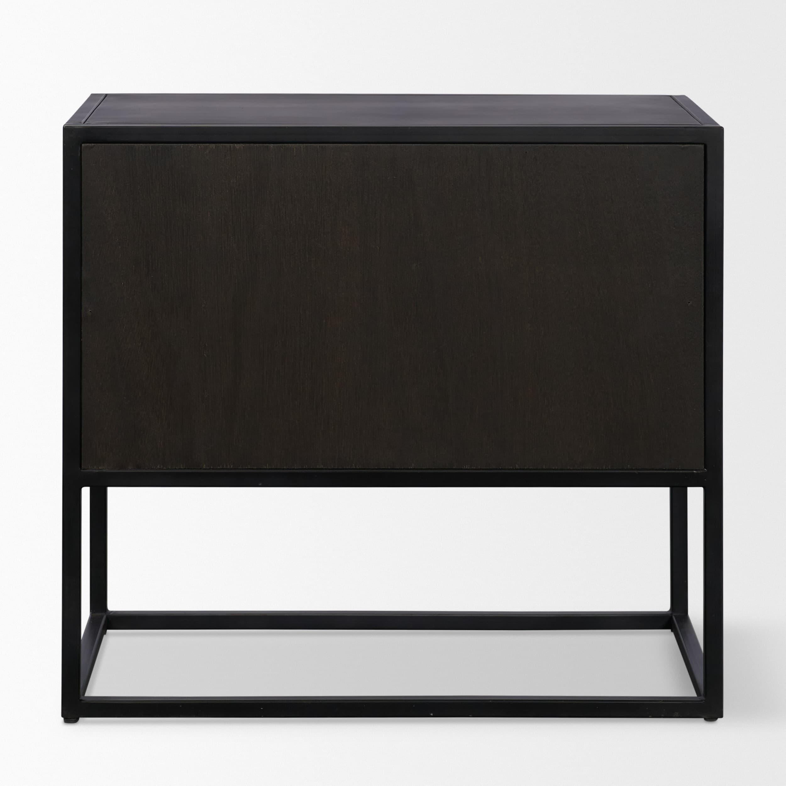 Sloan Light Brown W/ Black Metal Frame Side Table — product photograph