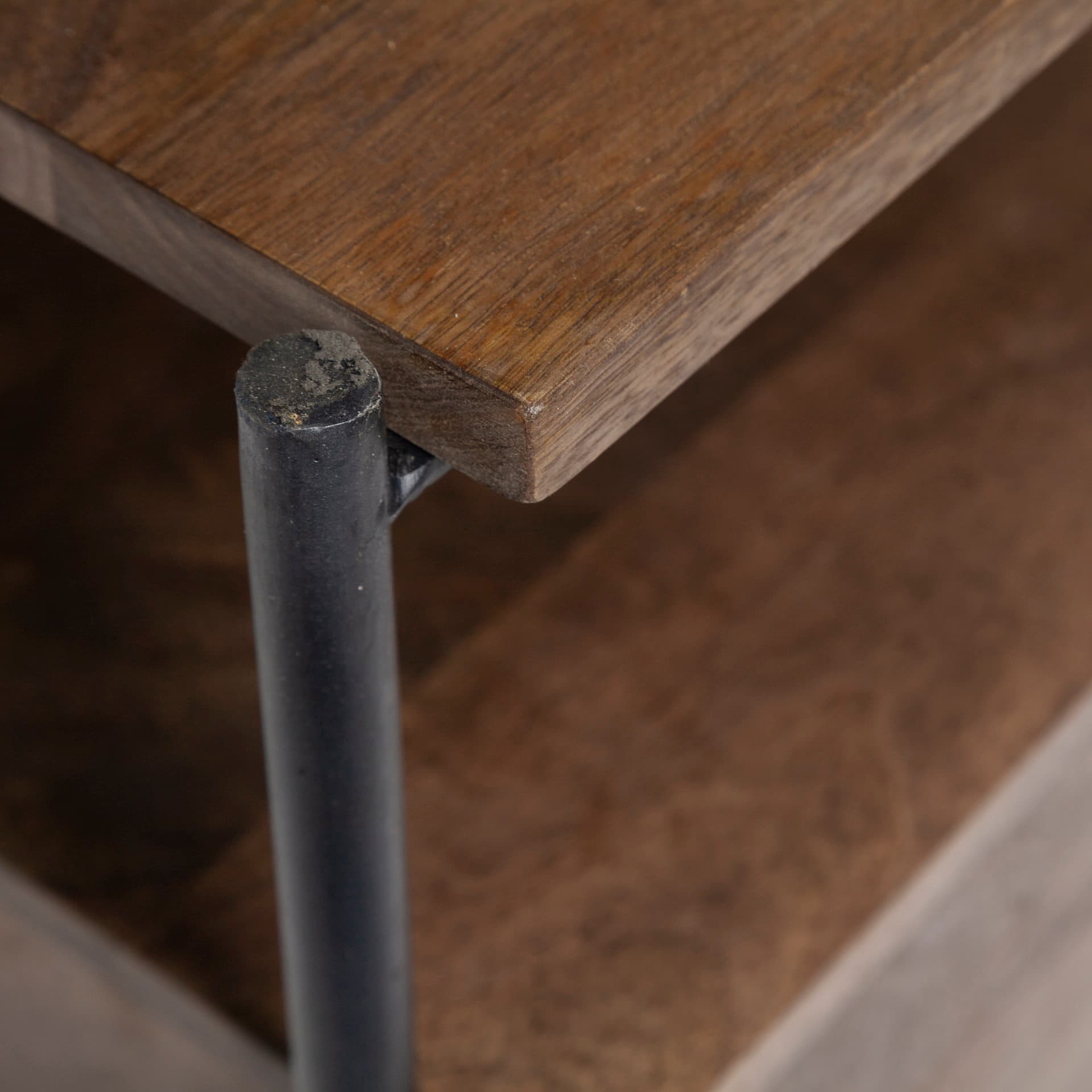 Glenn I 20L x 21W x 24H Dark Brown Wood w/ Black Iron Frame Square End/Side Table — product photograph