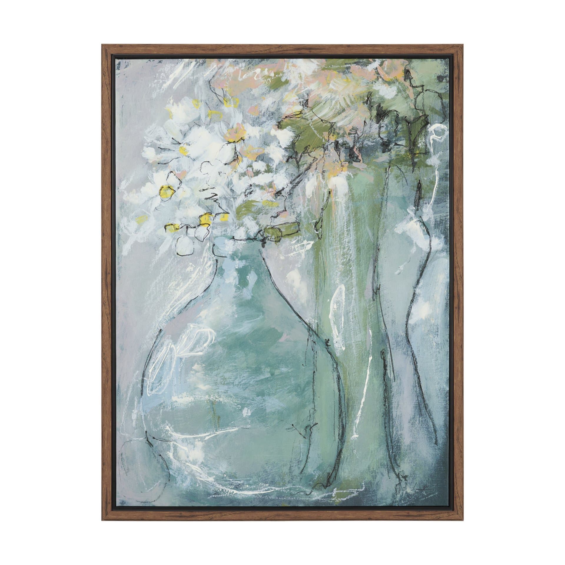 Posies II by Mercana Studio Hand-Embellished Textured Framed Canvas Artwork — product photograph