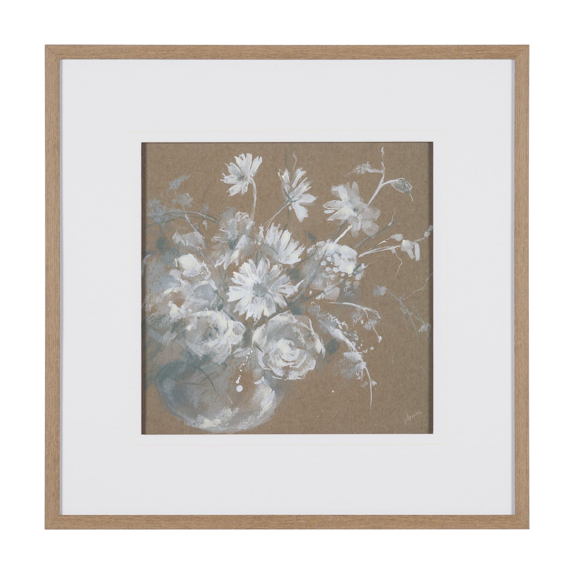 Fresh Flowers II by Mercana Studio Hand-Embellished Framed Artwork Matted under Glass — product photograph