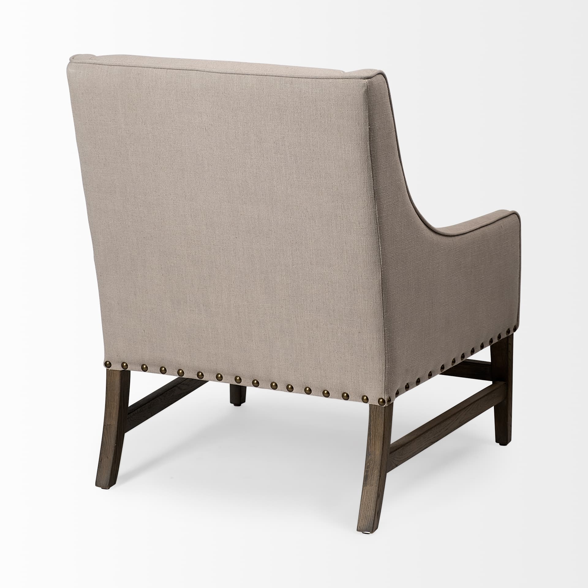 Kensington Beige Linen Fabric and Wood Accent Chair — product photograph
