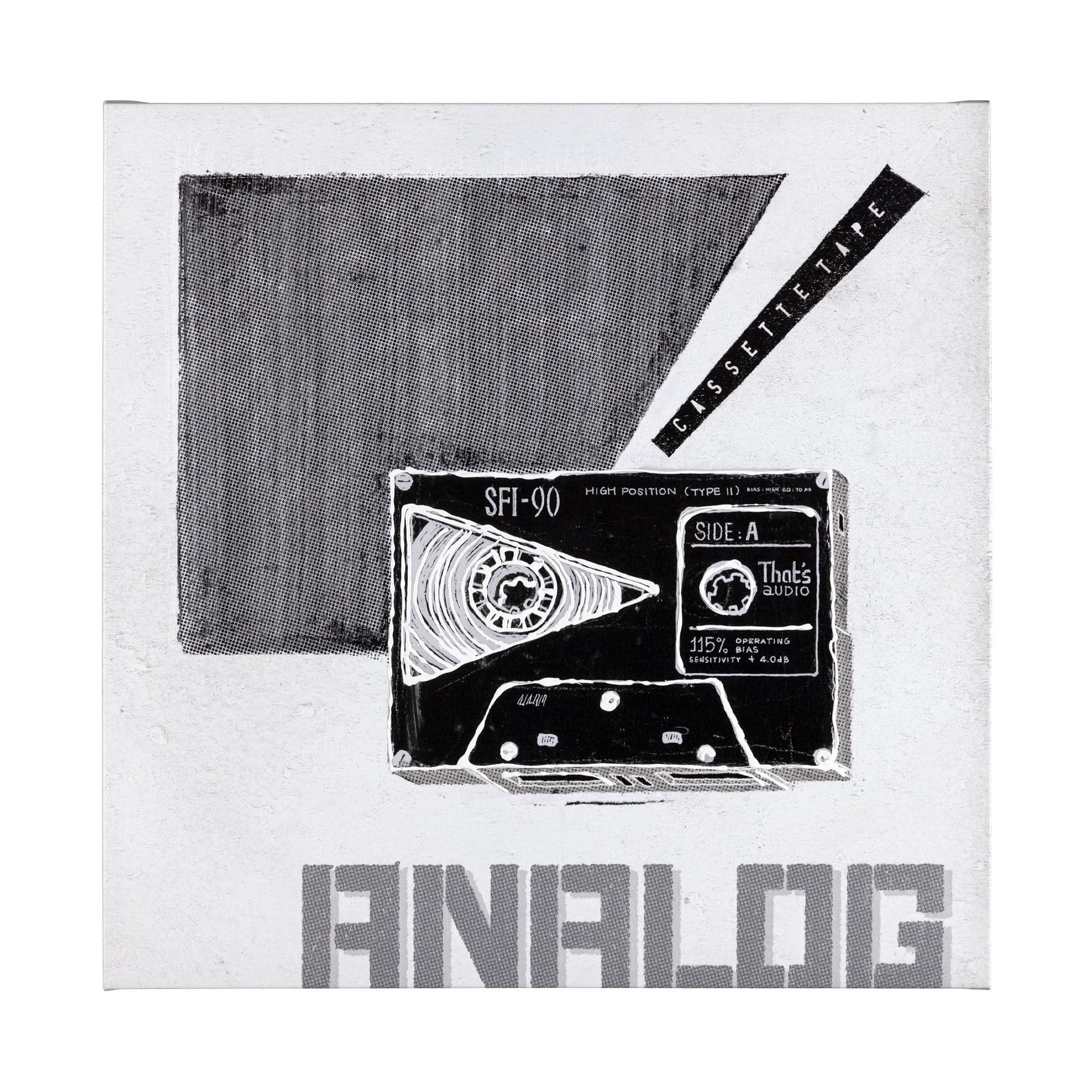 Cassette Tape I by Alarm a Hand Embellished Textured Canvas — product photograph