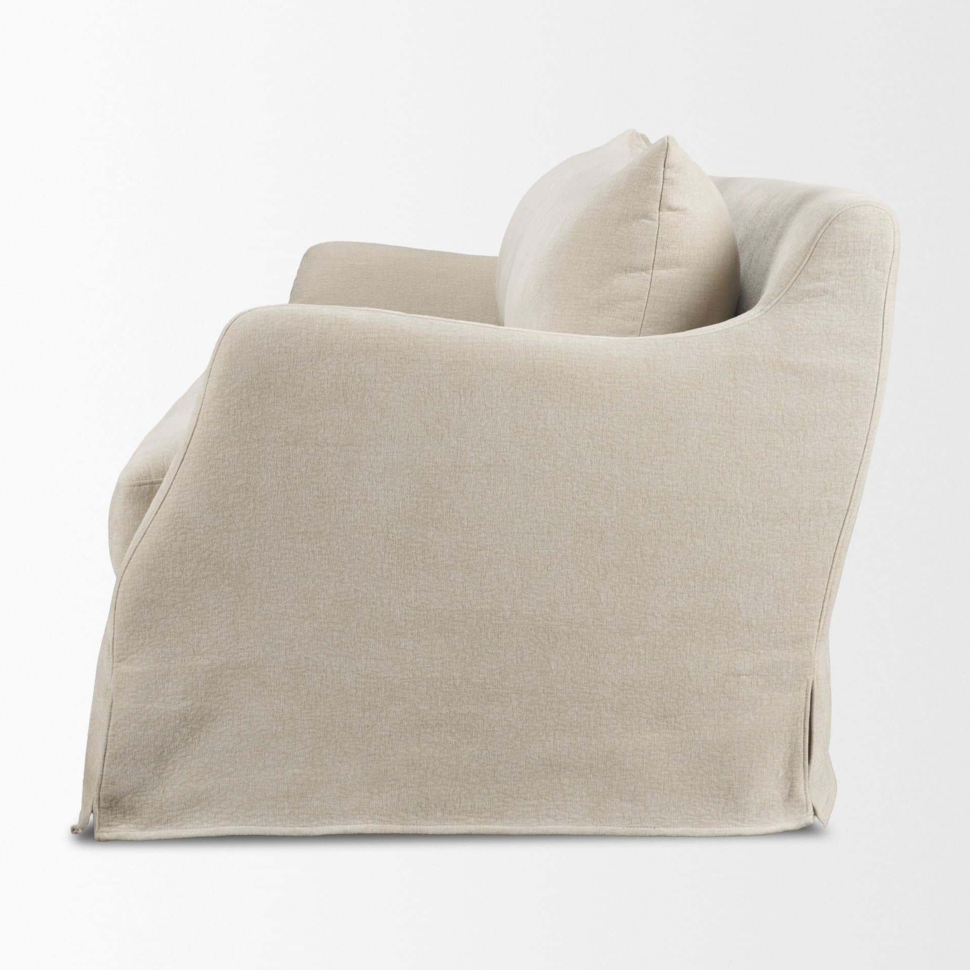 Ellington Slipcovered Slope Arm Sofa | 3 Seater | Cream Fabric — product photograph