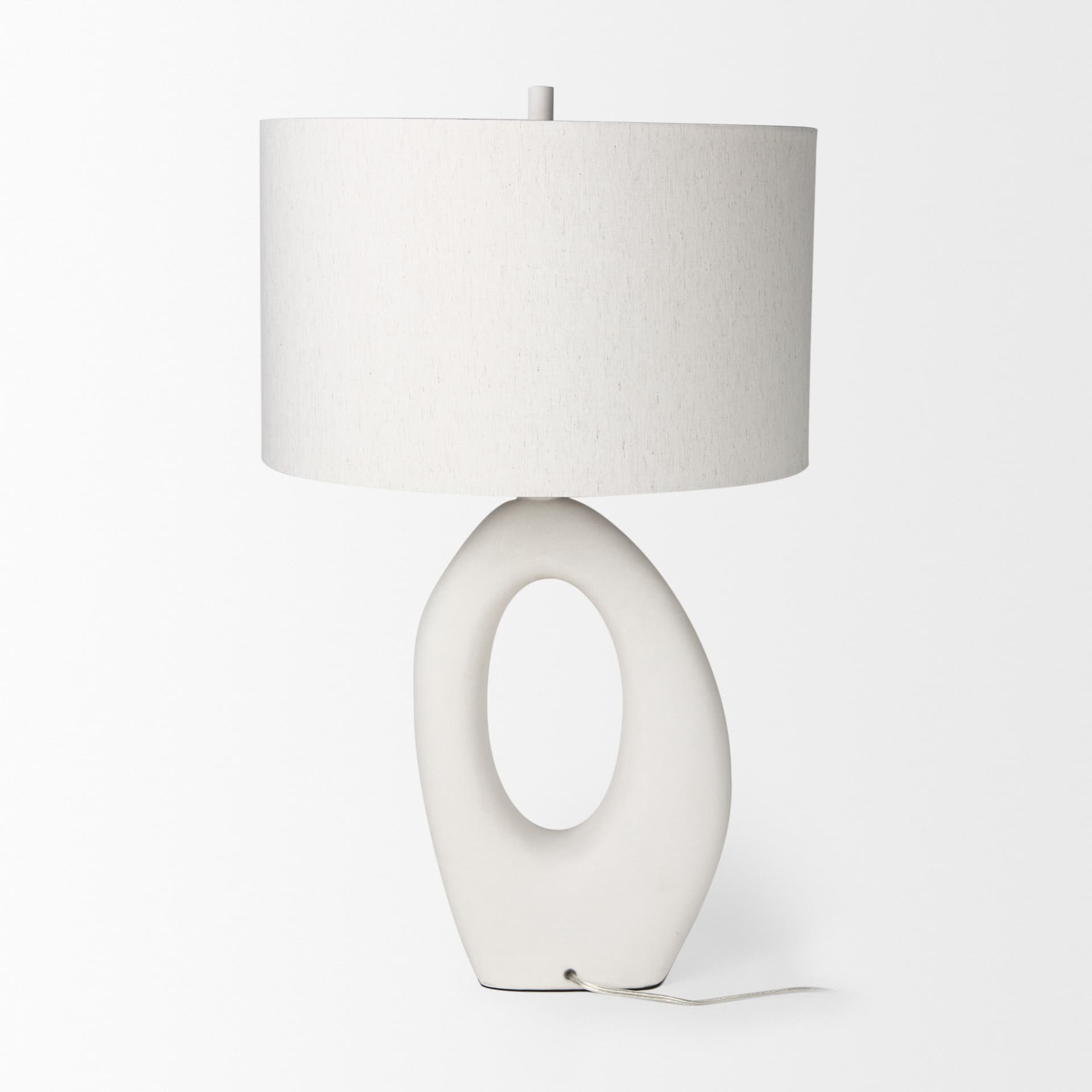 Tao 20.0L x 20.0W x 33.0H Cream Base W/White Shade Table Lamp — product photograph