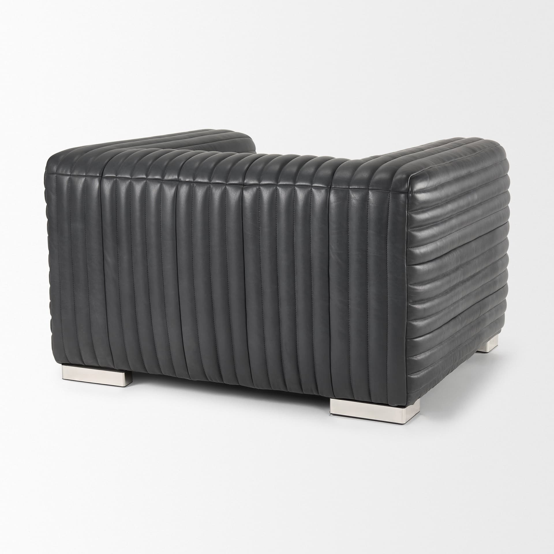 Ricciardo Black Leather Upholstered Arm Chair — product photograph