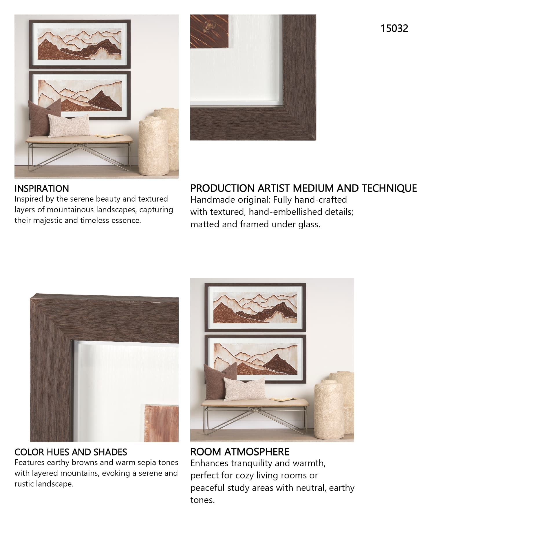 Red Rock View I by Studio M a handmade Original Framed 3D Textured Artwork under Glass — in a styled room