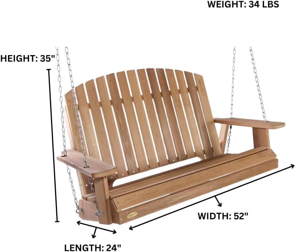 4-Ft Adirondack Cedar Garden Pergola Swing — product photograph