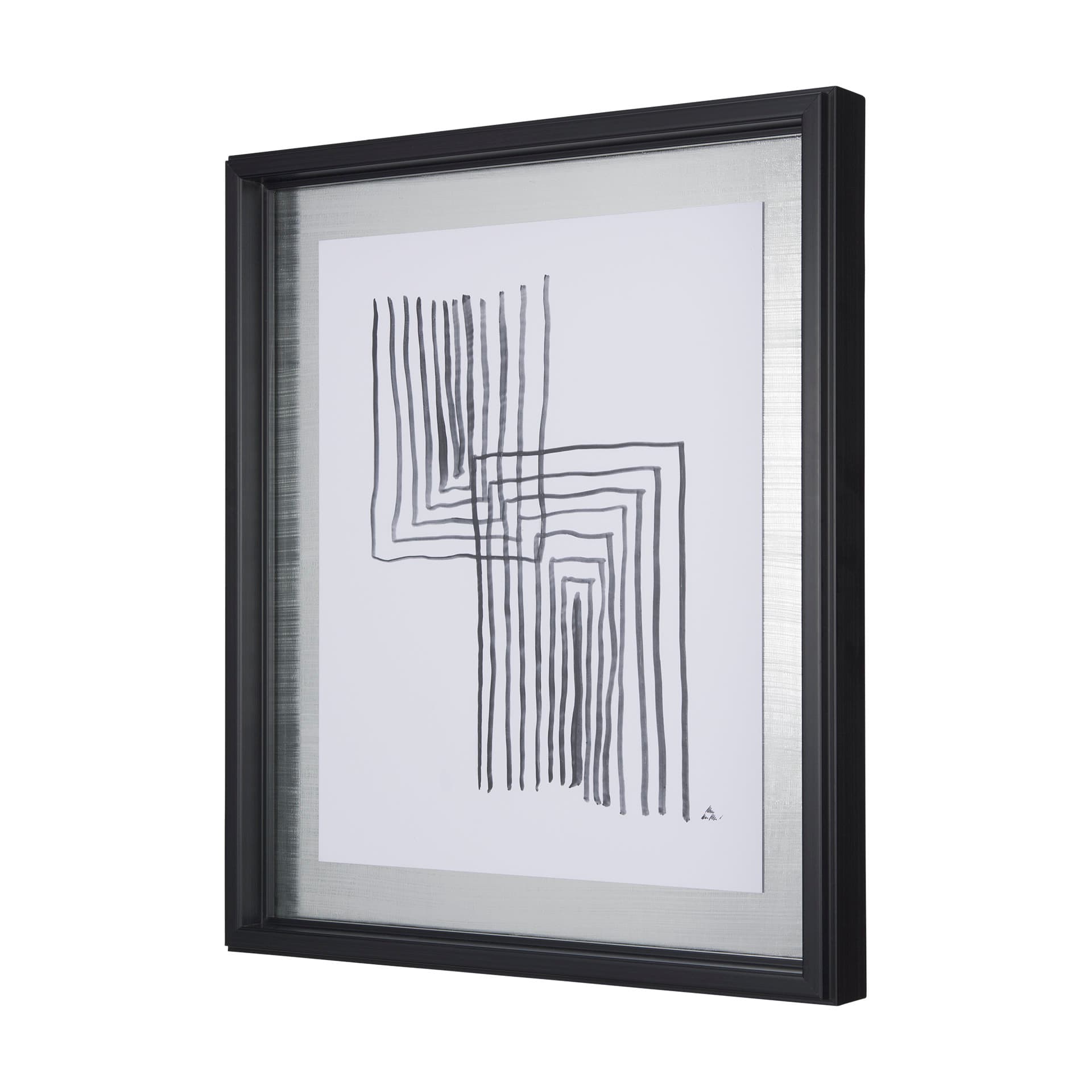 Lines II by Mercana Studio a Hand Embellished Textured Framed Art Print Matted under Glass — product photograph