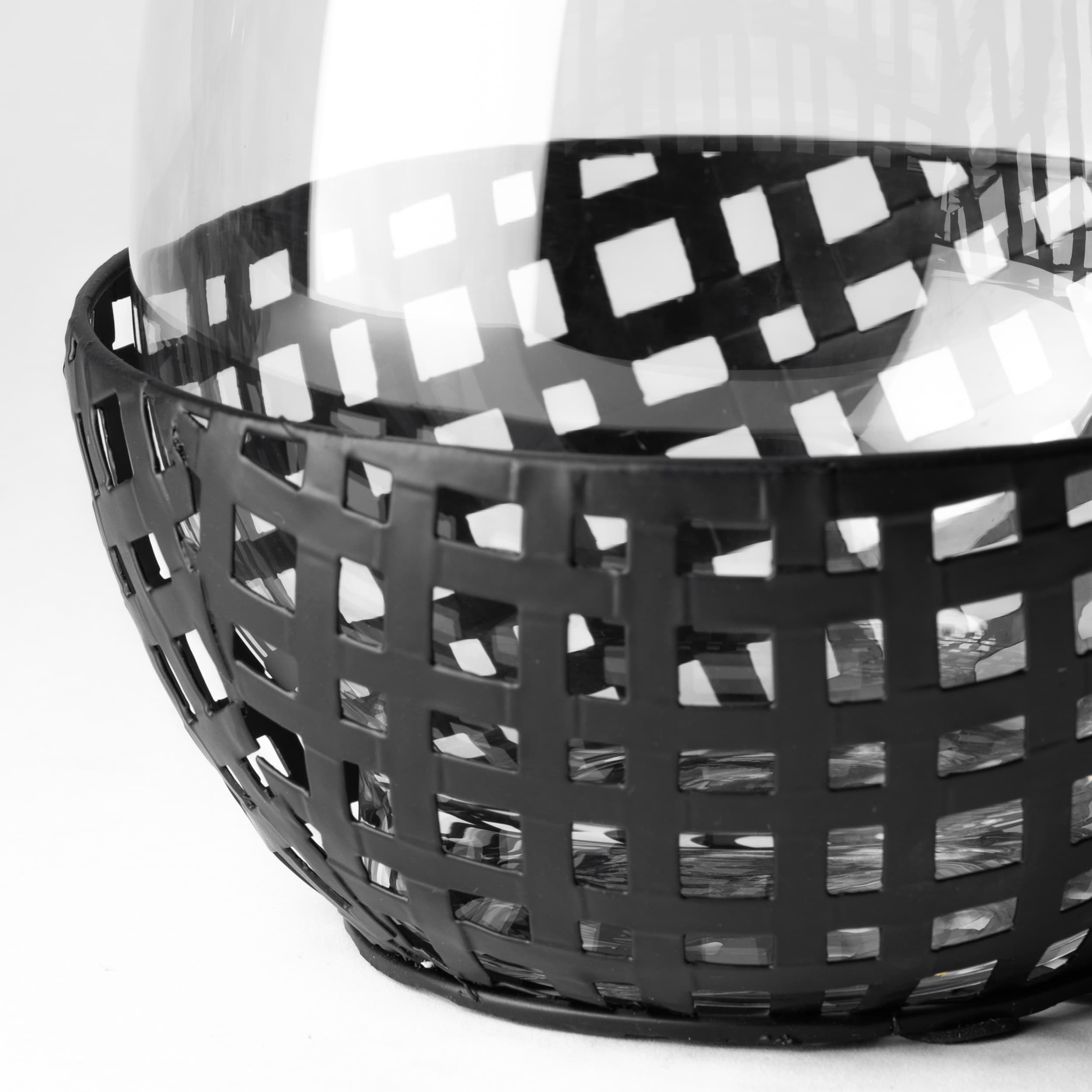Reena I Small Black Woven Metal Base Table Candle Holder — product photograph