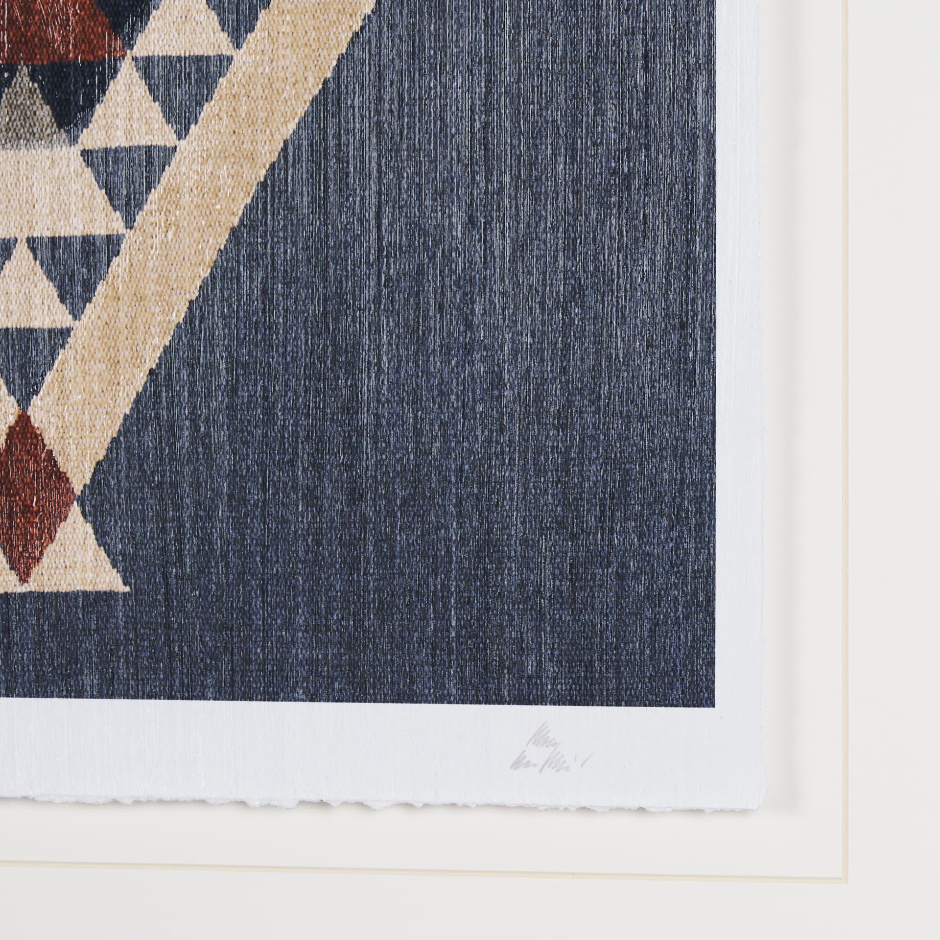 Blue Tapestry II by Mercana Studio a Hand Embelished Textured Framed Art Print Matted under Glass — product photograph