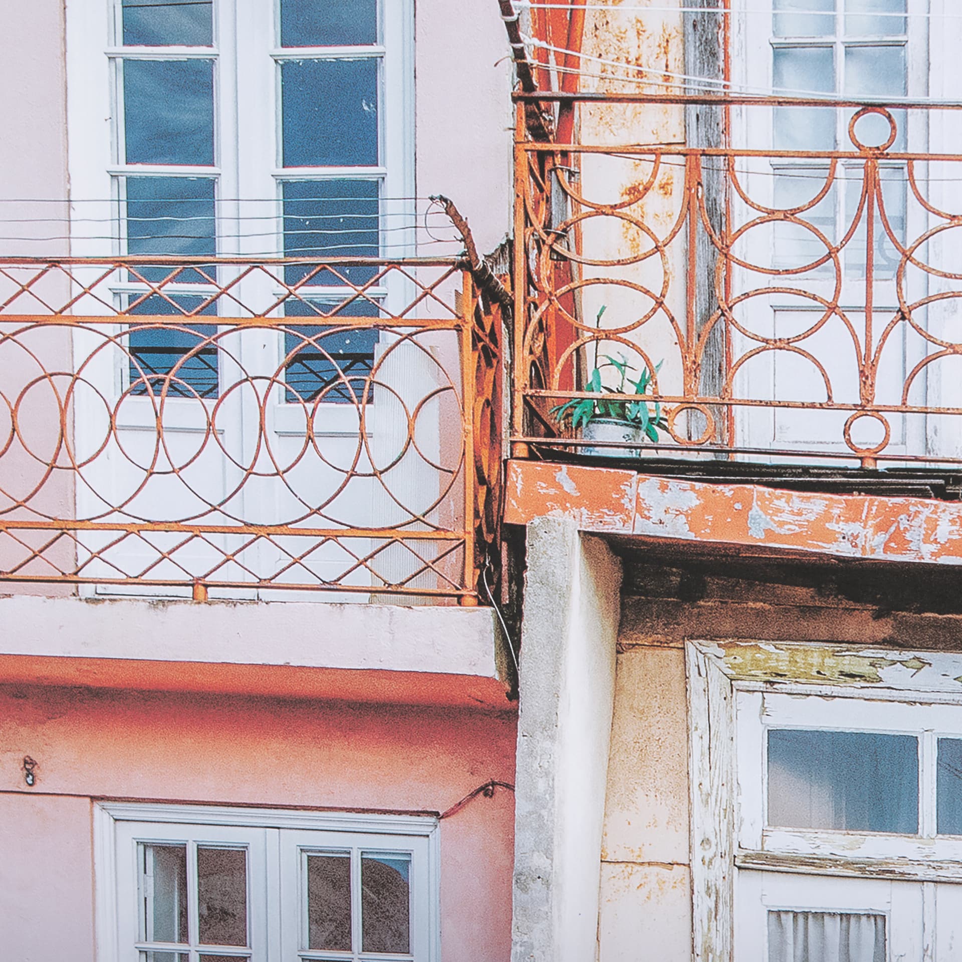 Porto Houses by Laura Marshall a Framed Photo Art Print Matted under Glass — product photograph