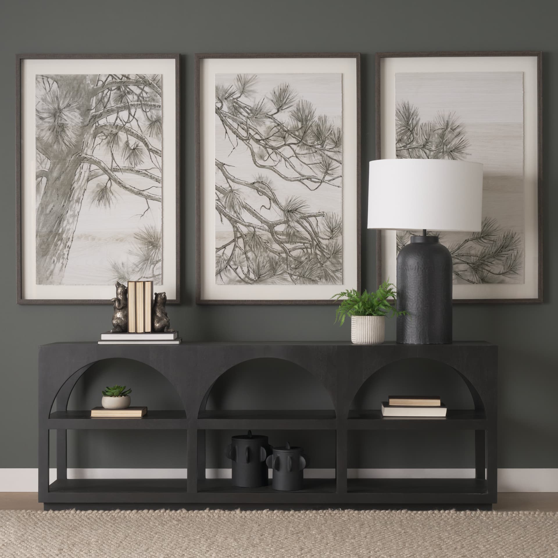 Ponderosa Whisper by Mercana Studio Hand Embelished Framed Artwork Matted under Glass — product photograph