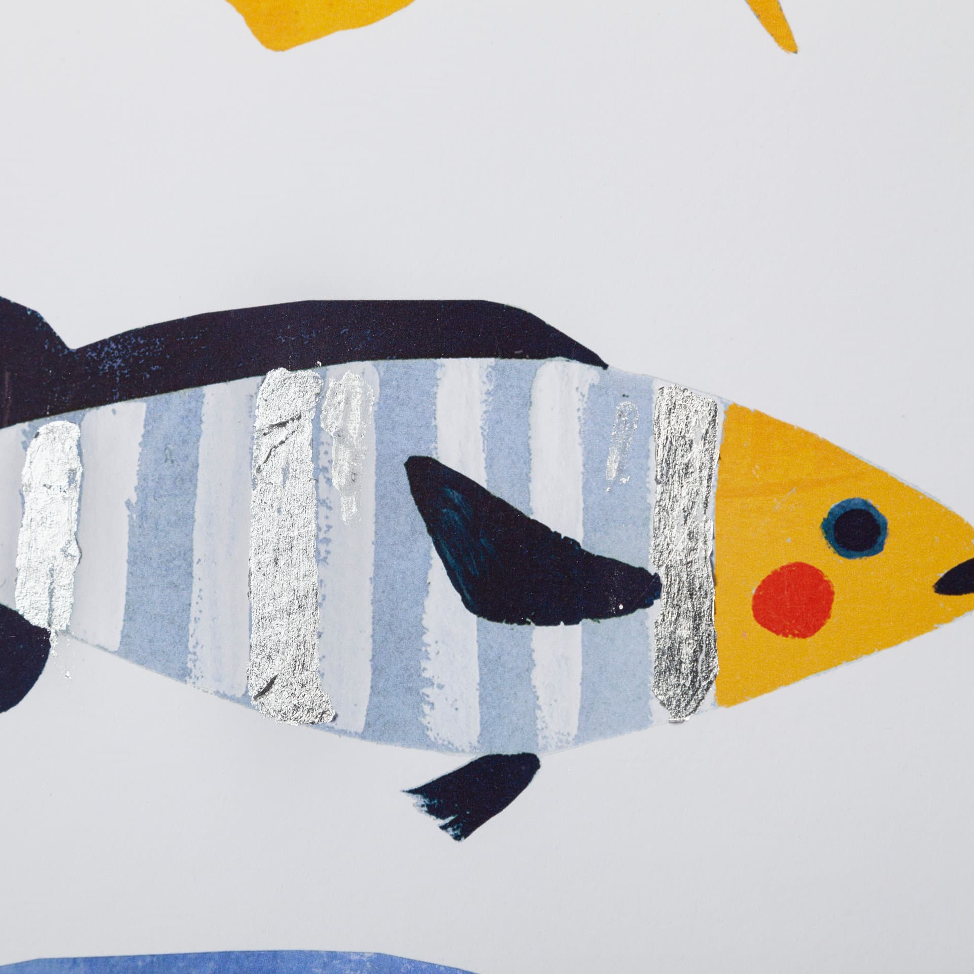 Patterned Fish I by Victoria Barnes a Hand Embellished Textured Framed Art Print Matted under Glass — product photograph