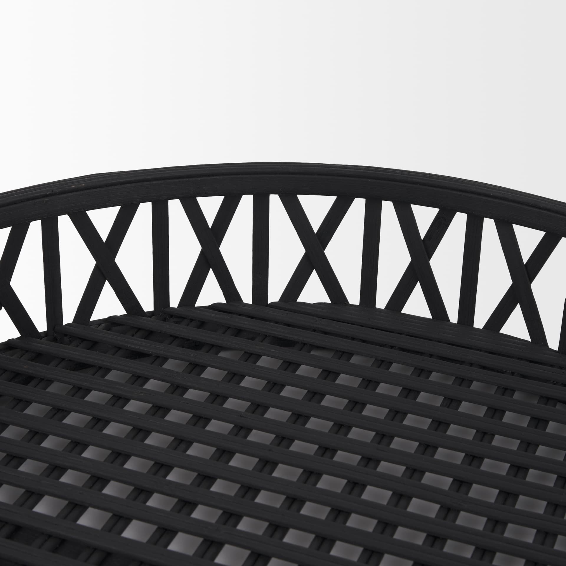 Thea Matte Black Wicker Trays (Set of 2) — product photograph