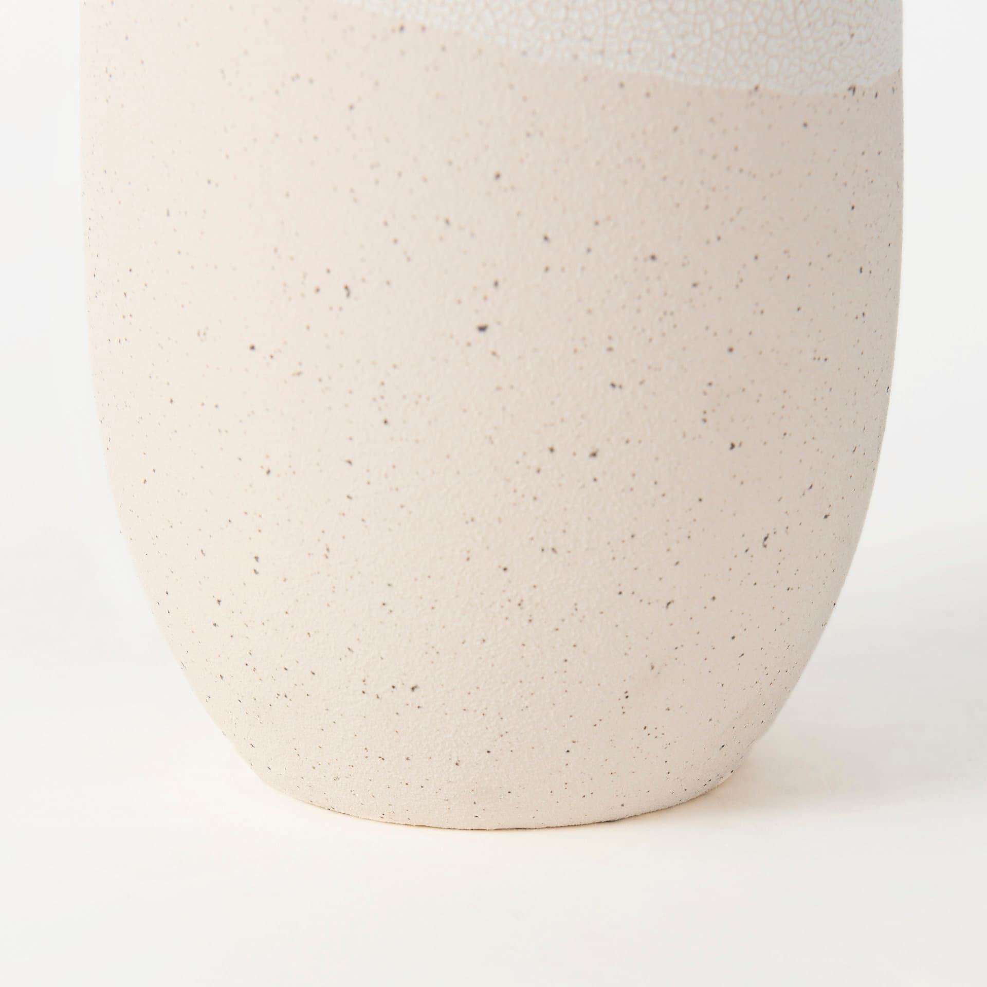 Salar 5.9L x 5.9W x 14.0H Cream Conical Crackled Ceramic Vase — product photograph