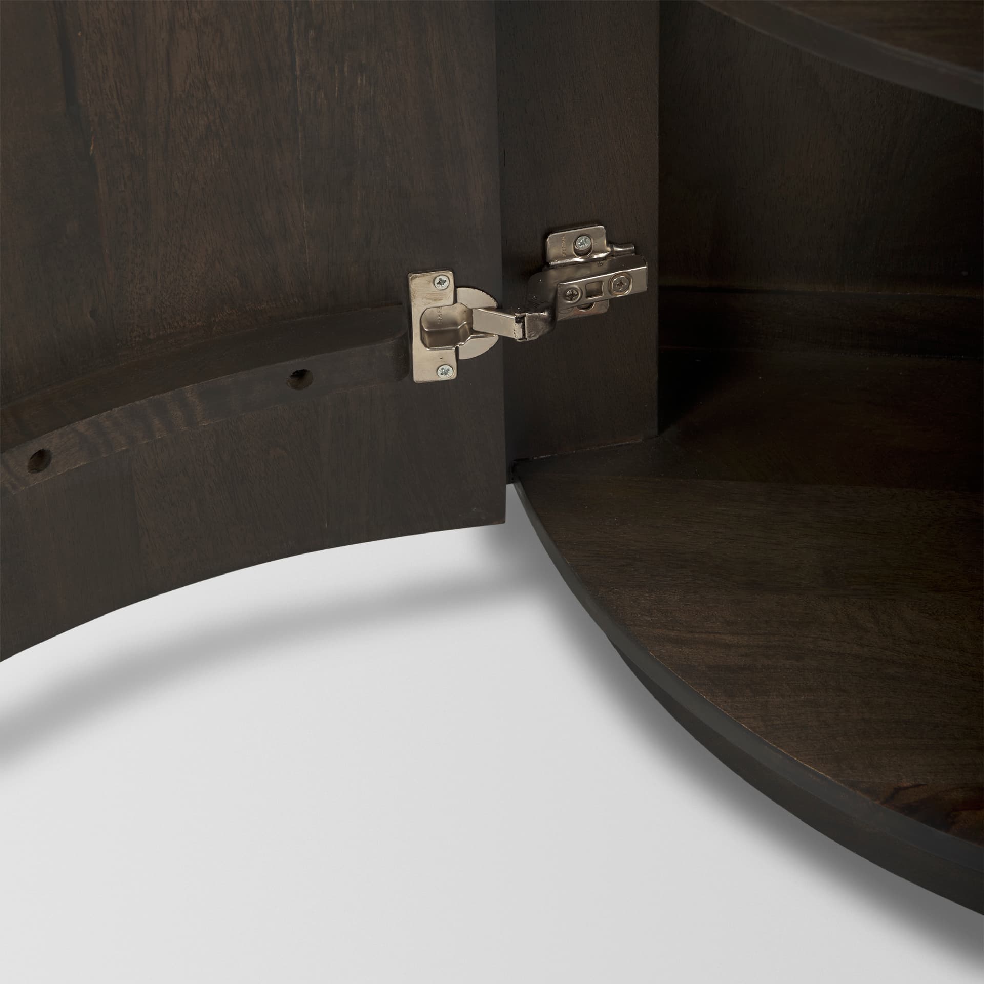Terra Fluted Dark Brown 2-Door Accent Cabinet — product photograph