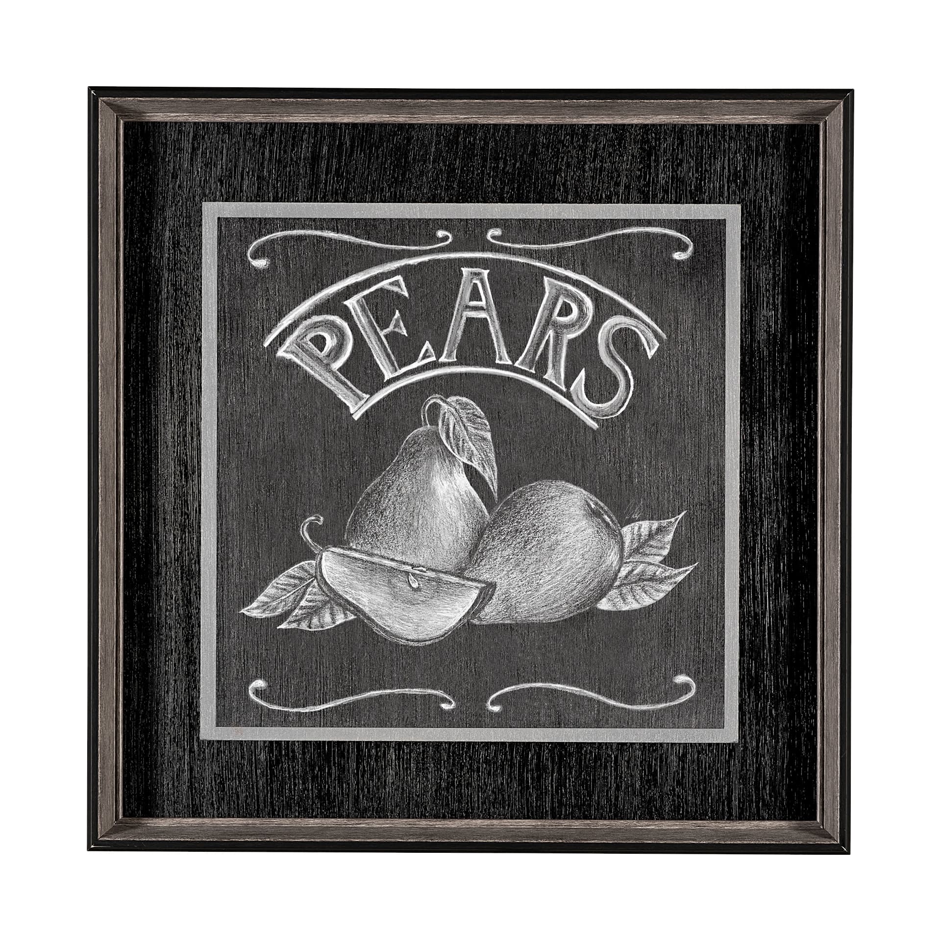 Farm Fresh Pears by Mercana Studio a Hand Embellished Textured Framed Art Print — product photograph