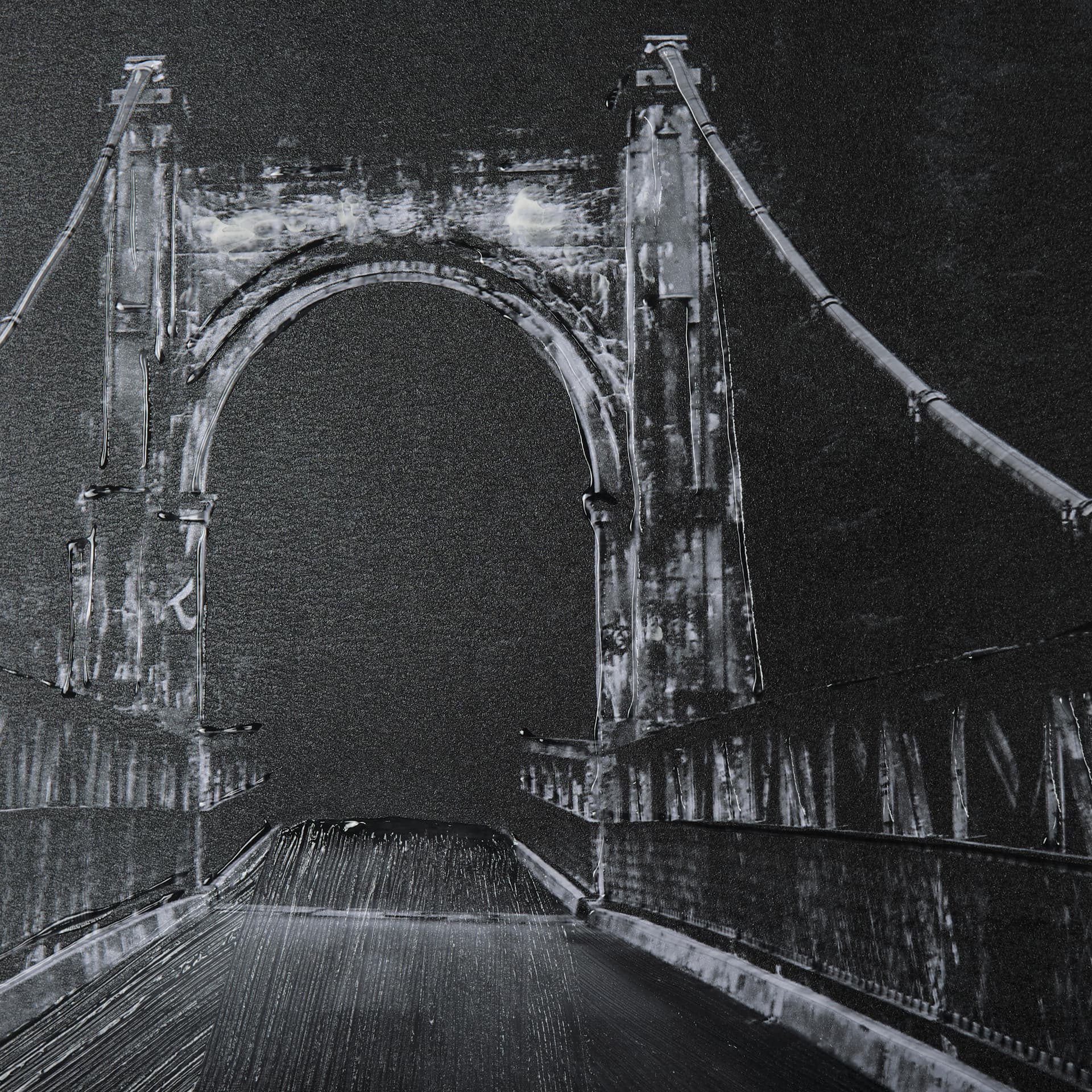 Alexandra Bridge by Chad Mackay a Hand Embellished Textured Framed Photo Art Print Matted under Glas — product photograph