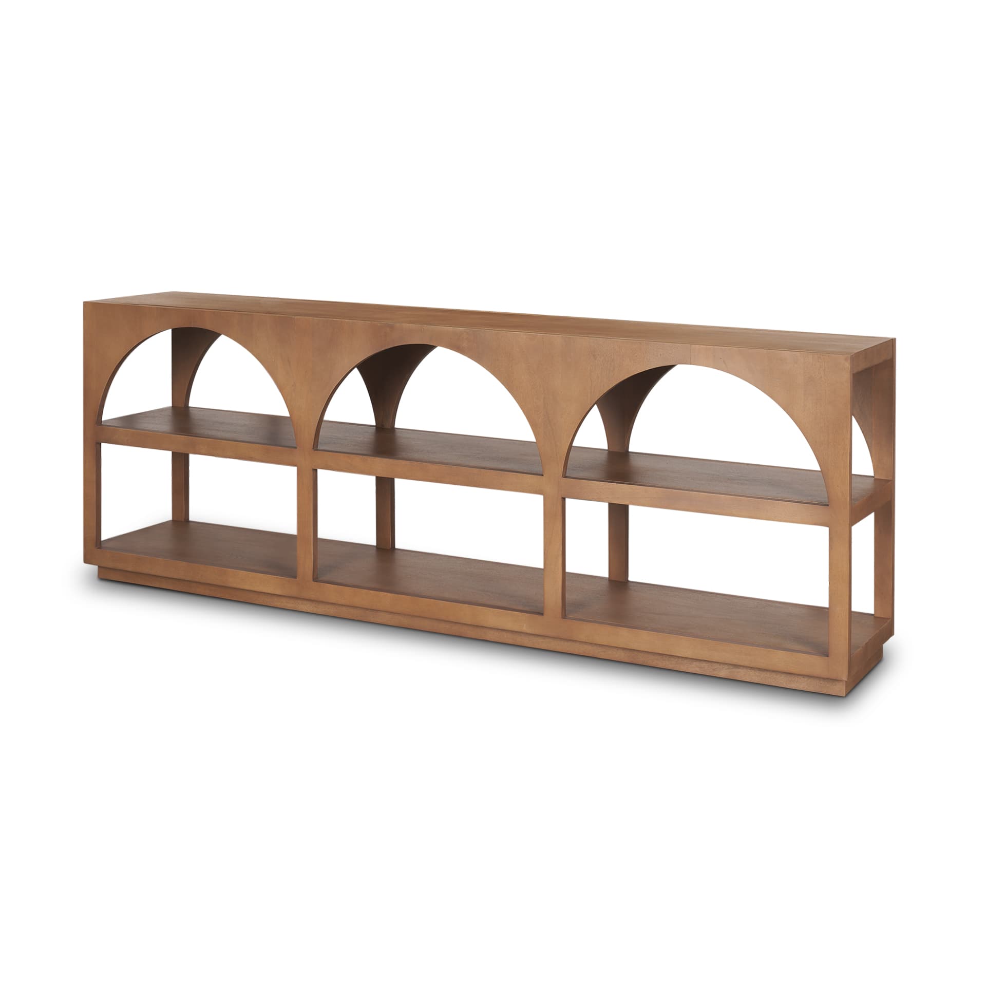 Bela 80" Medium Brown Wood Arched Console Table — product photograph