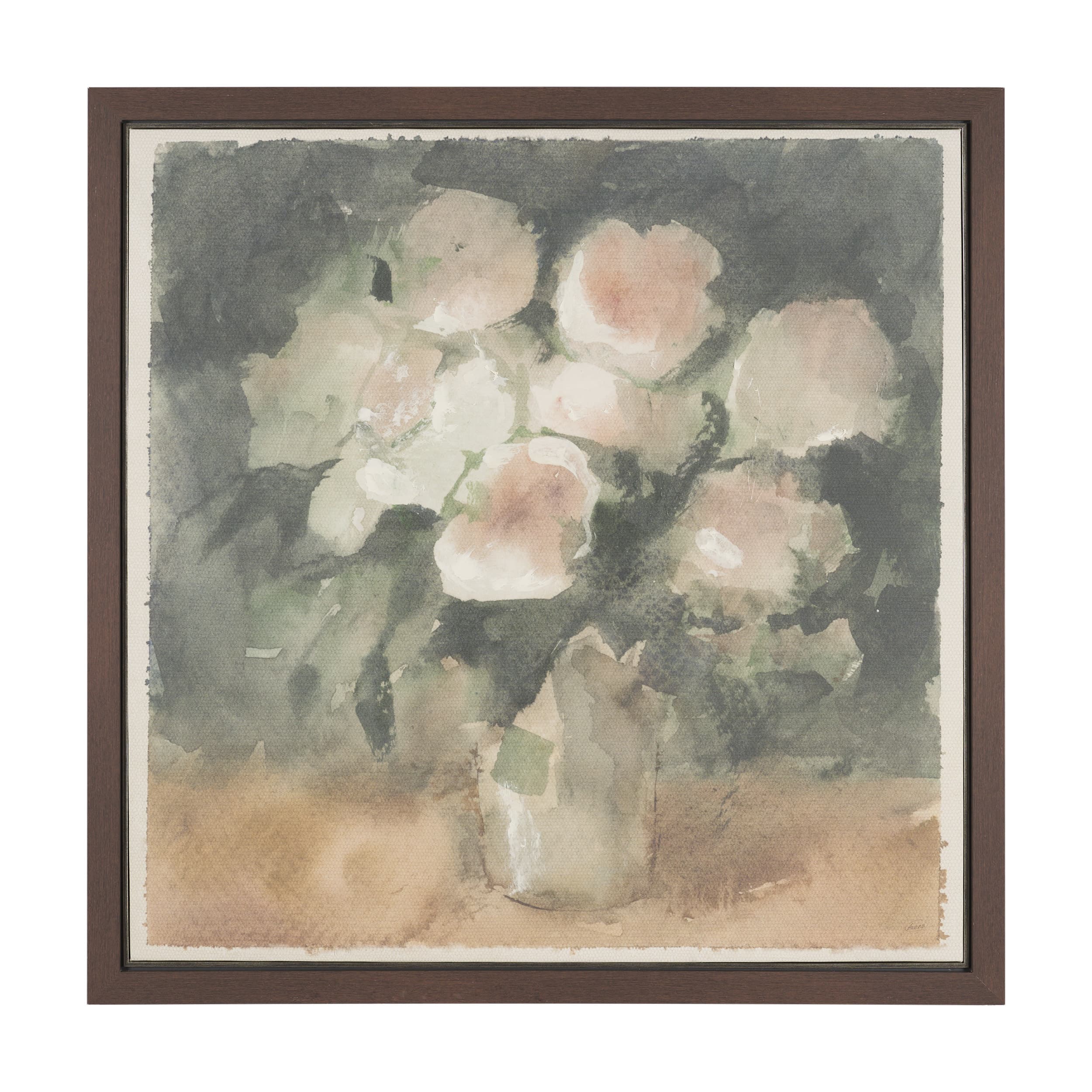 Blush by Mercana Studio Hand-Embellished Textured Framed Canvas Artwork — product photograph