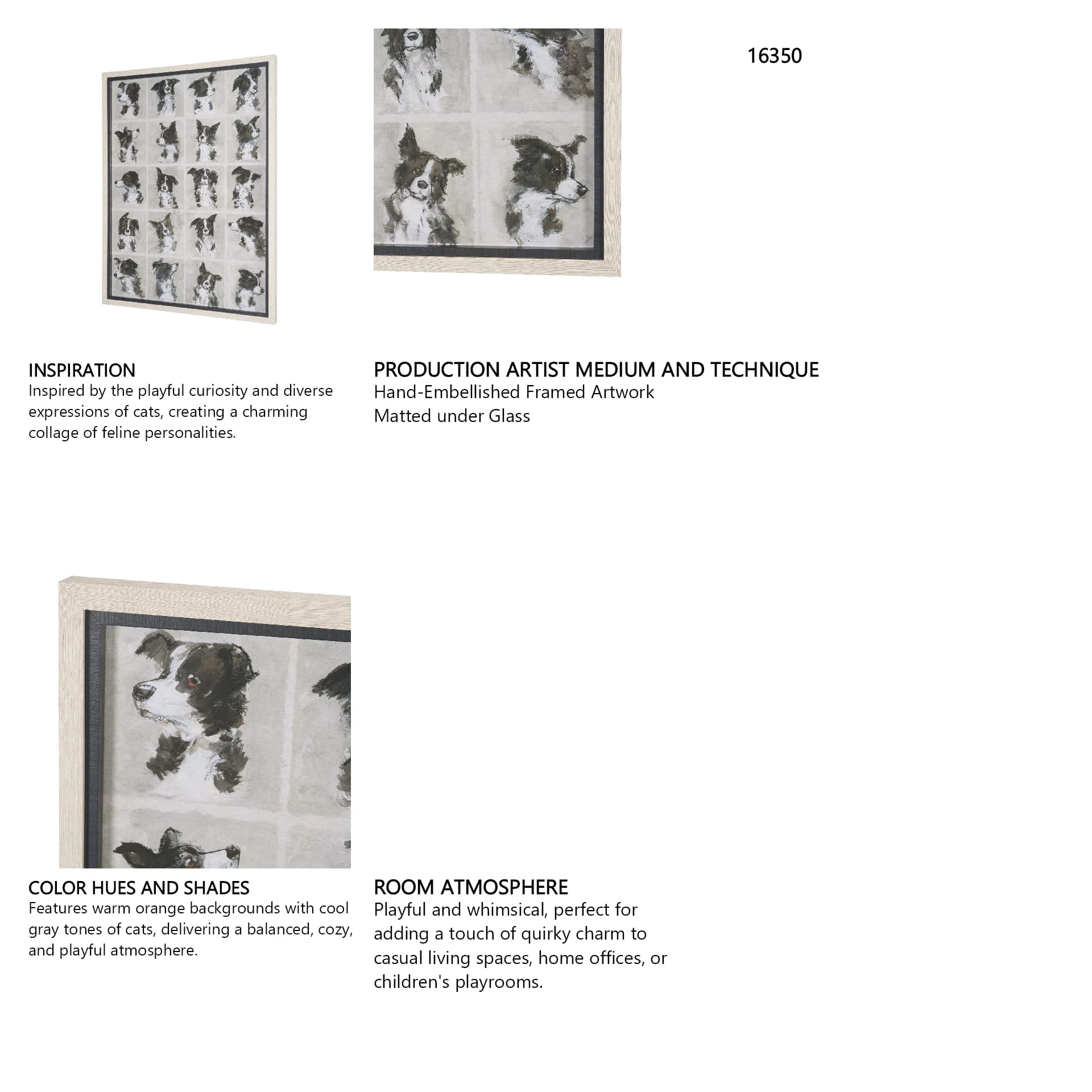 A Dogs Many Faces by Mercana Studio Hand-Embellished Framed Artwork Matted under Glass — product photograph