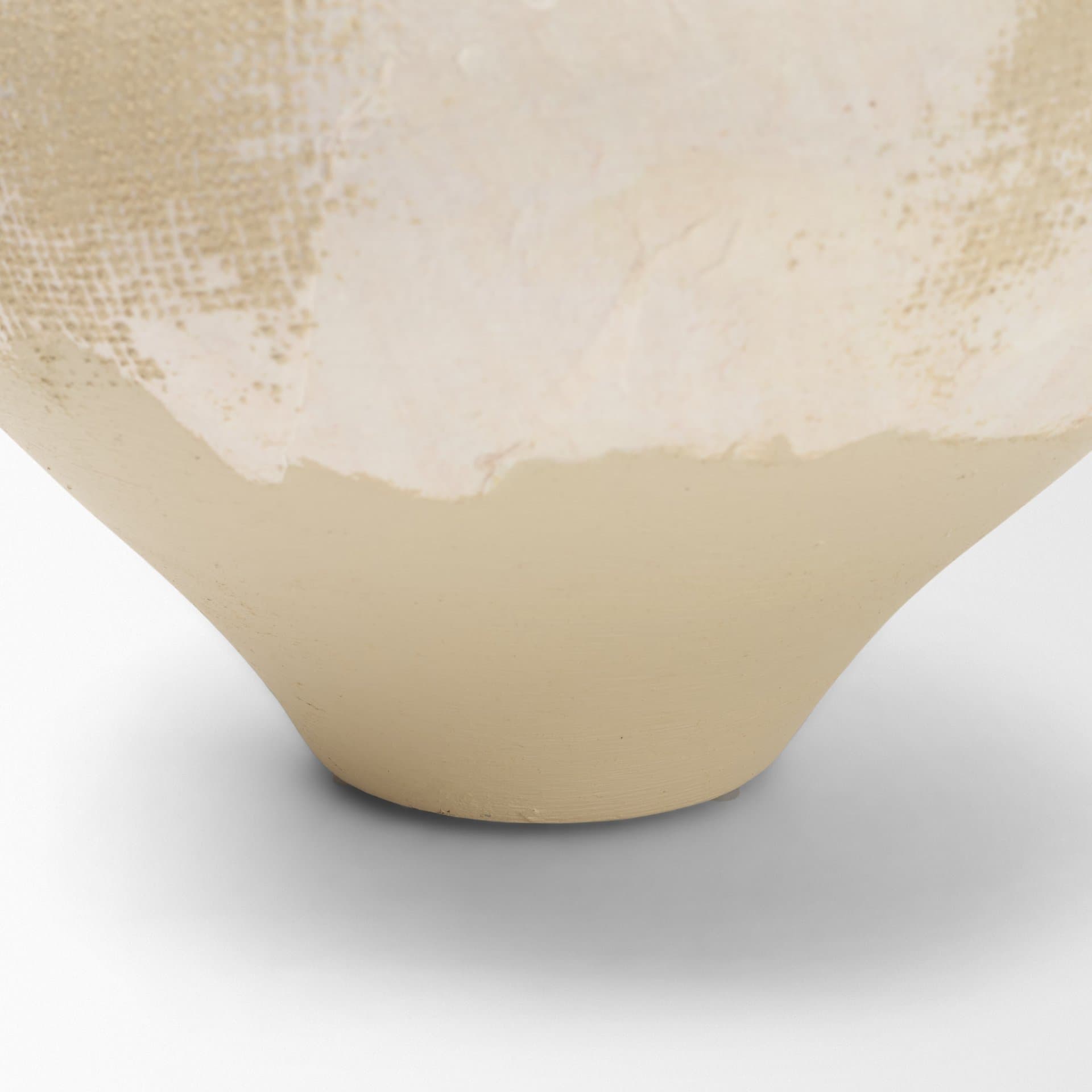 Velo Cream w/White Hand-Painted Terracotta Decorative Vase — product photograph