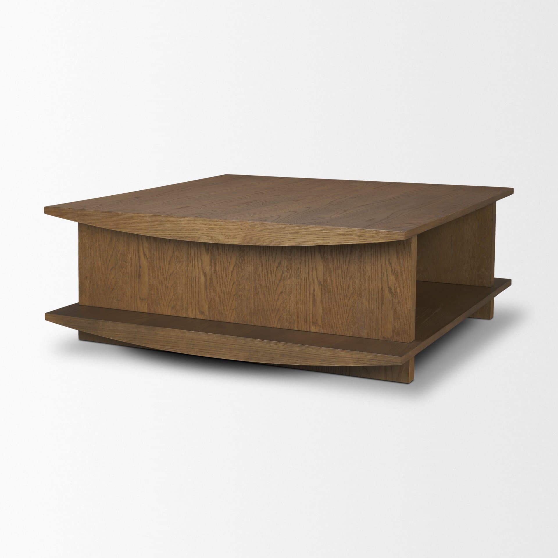 Boden 42" Square Wood Coffee Table w/ Open Shelf — product photograph