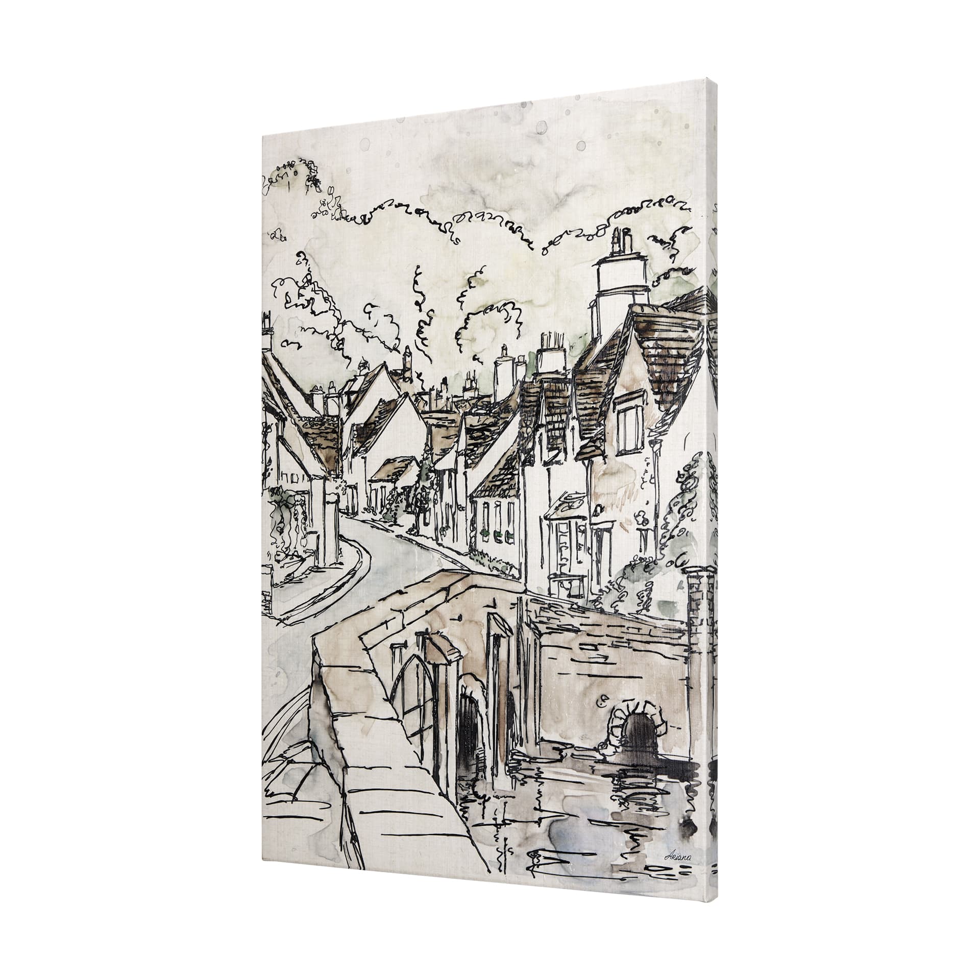 Travel Memories VI by Mercana Studio a Hand Embellished Textured Canvas — product photograph