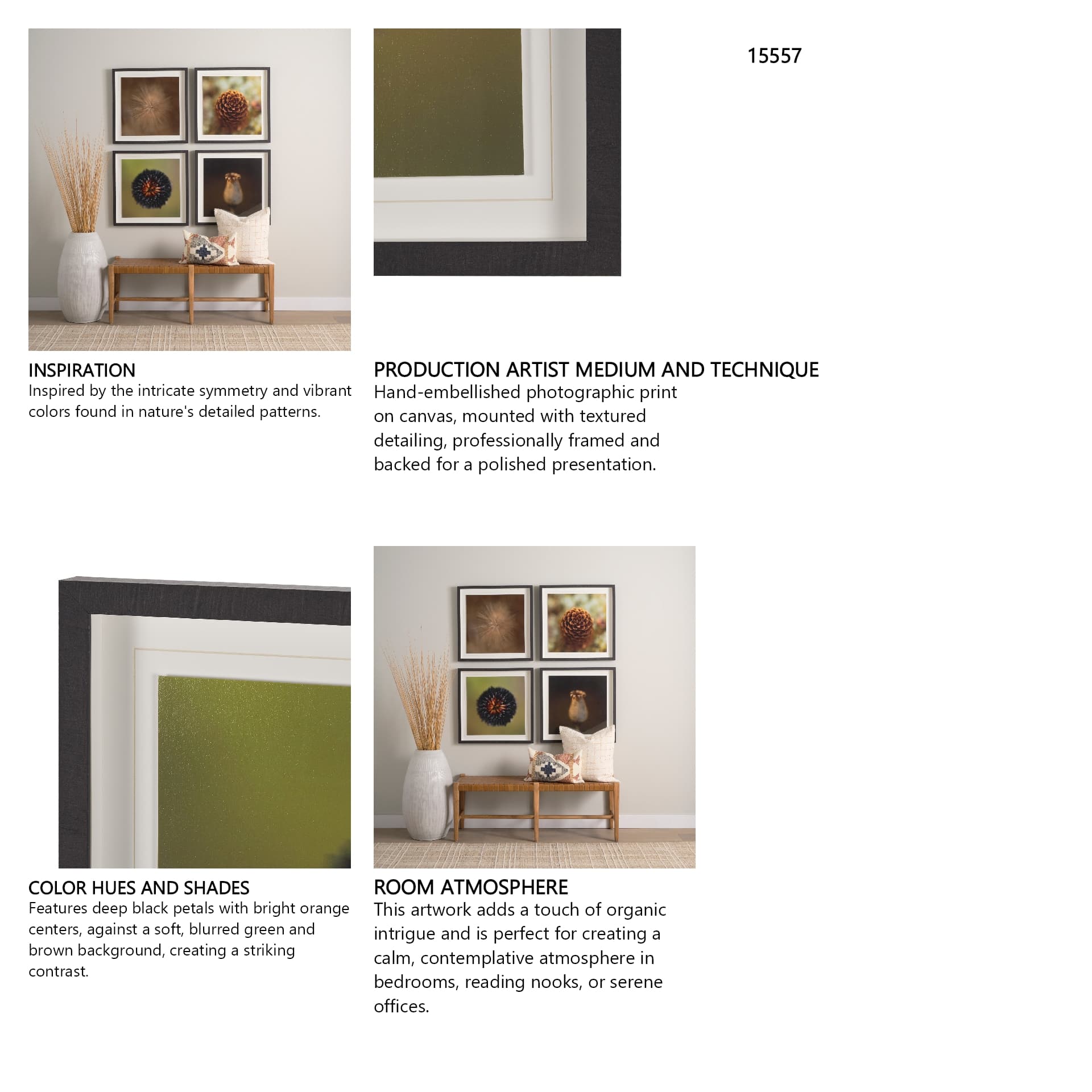 Glowing by Stig Kalvelid a Hand Embellished Framed Photo Art Print Matted under Glass — in a styled room