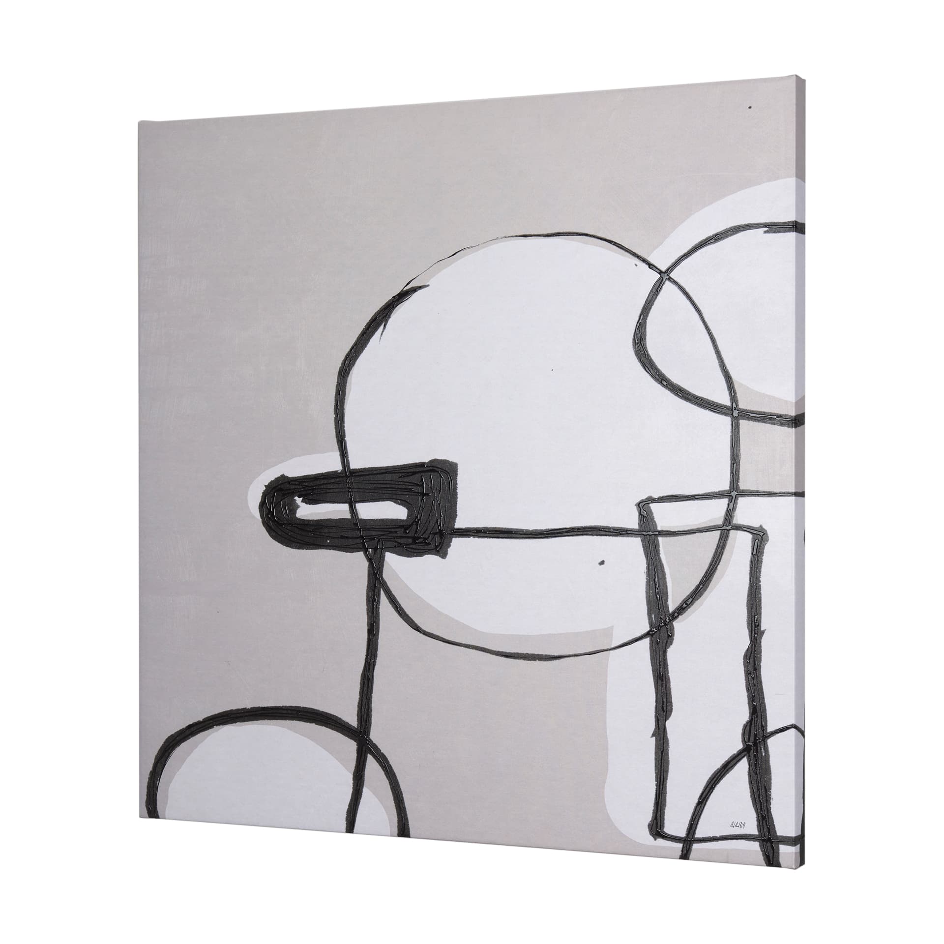 Neutral Shapes I by Mercana Studio a Hand Embellished Textured Canvas — product photograph
