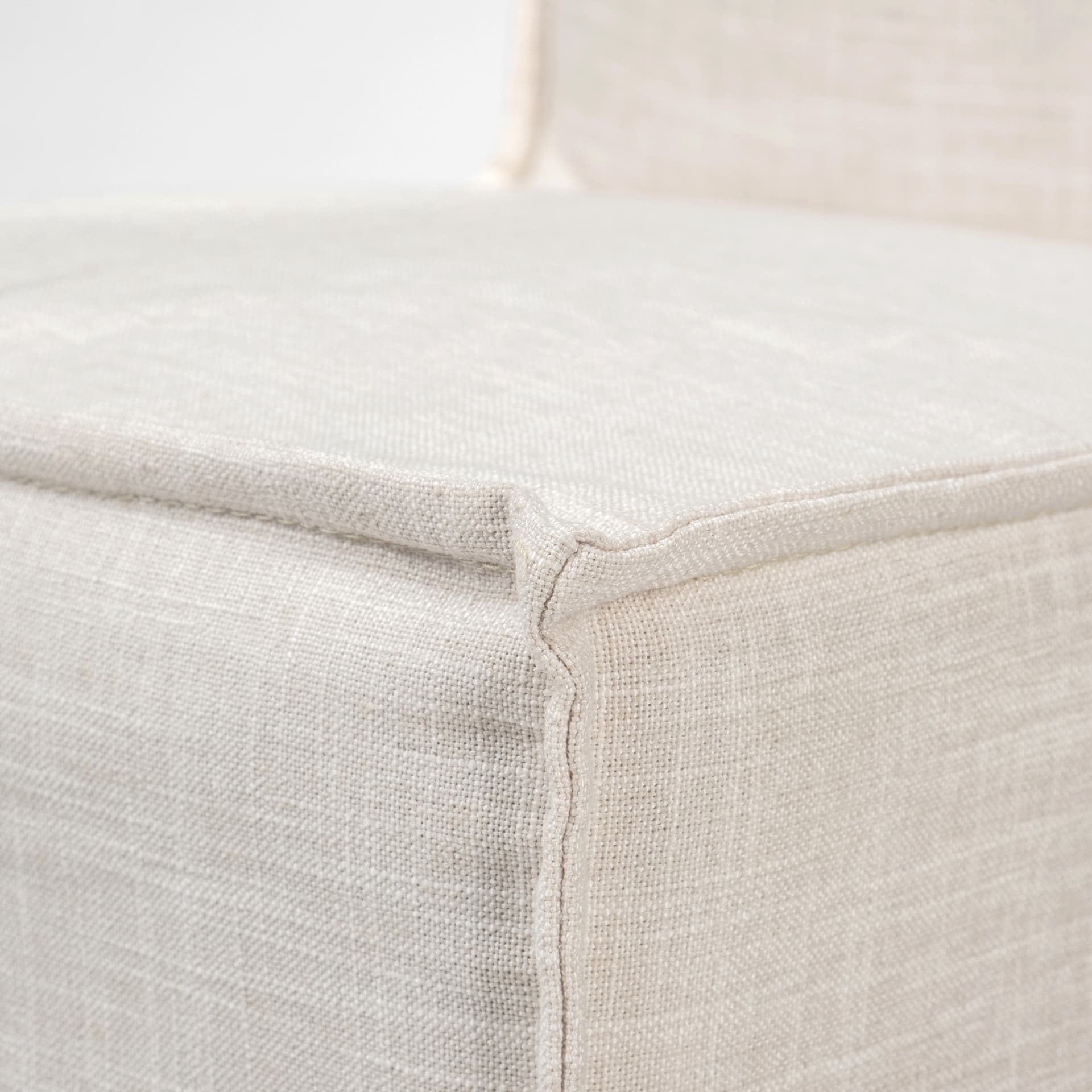 Elbert Solid Back Dining Side Chair | Cream Fabric w/ Brown Wood — product photograph