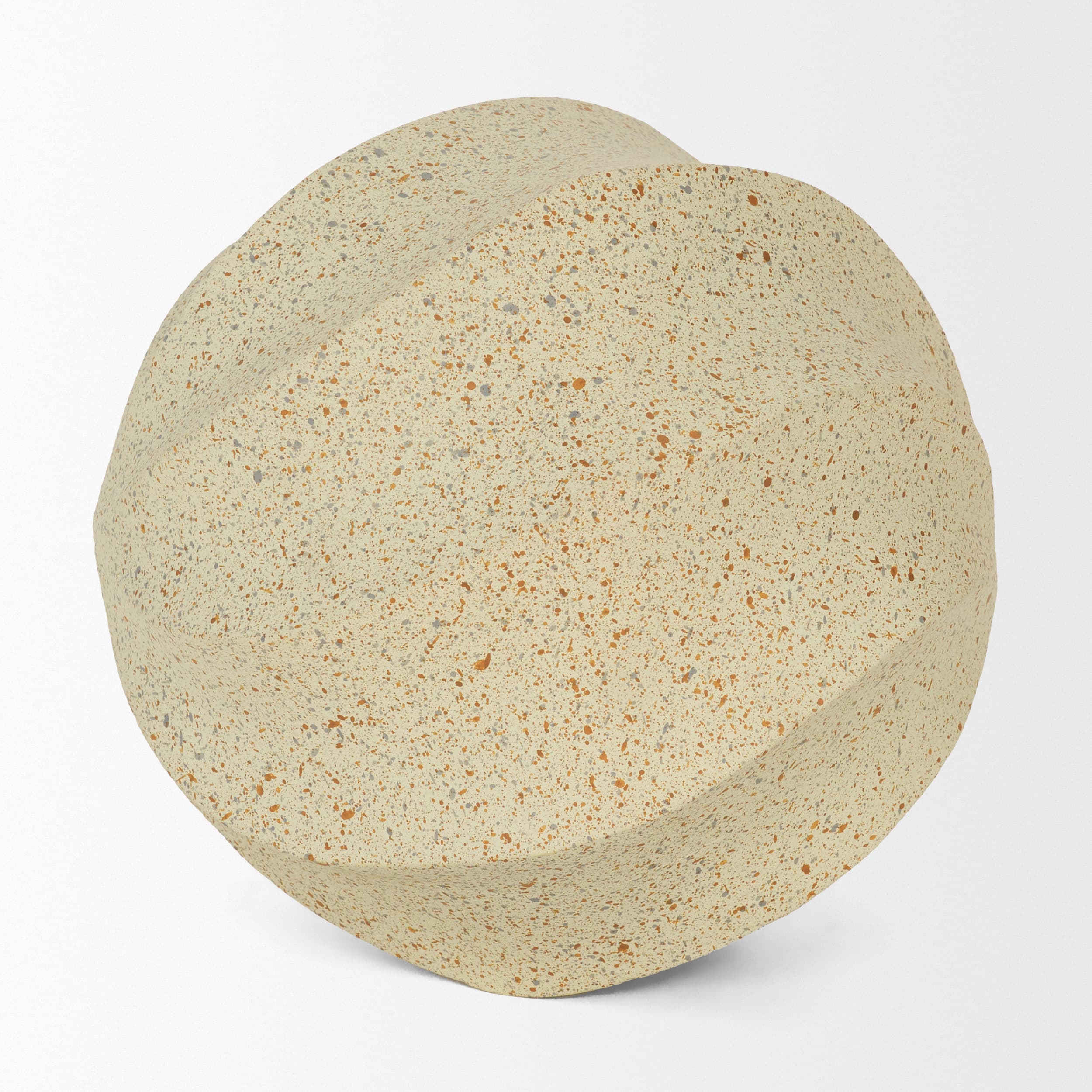 Imani Large Sculptural Textured Beige Metal Decorative Orb Object — product photograph