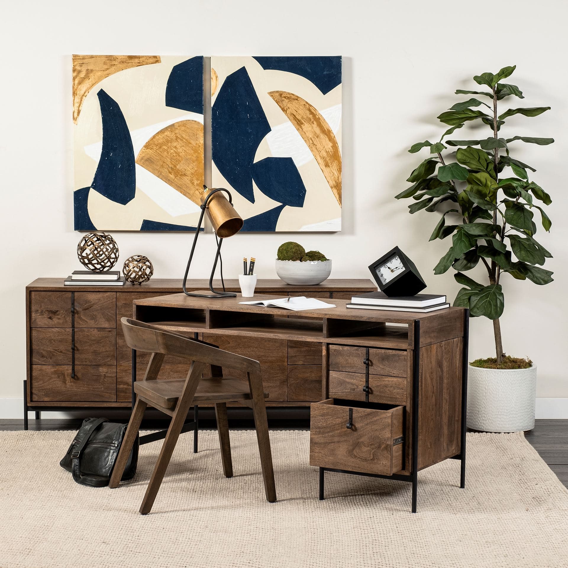 Edge of the World I by Liz Jardine a Hand Embellished Textured Canvas — in a styled room