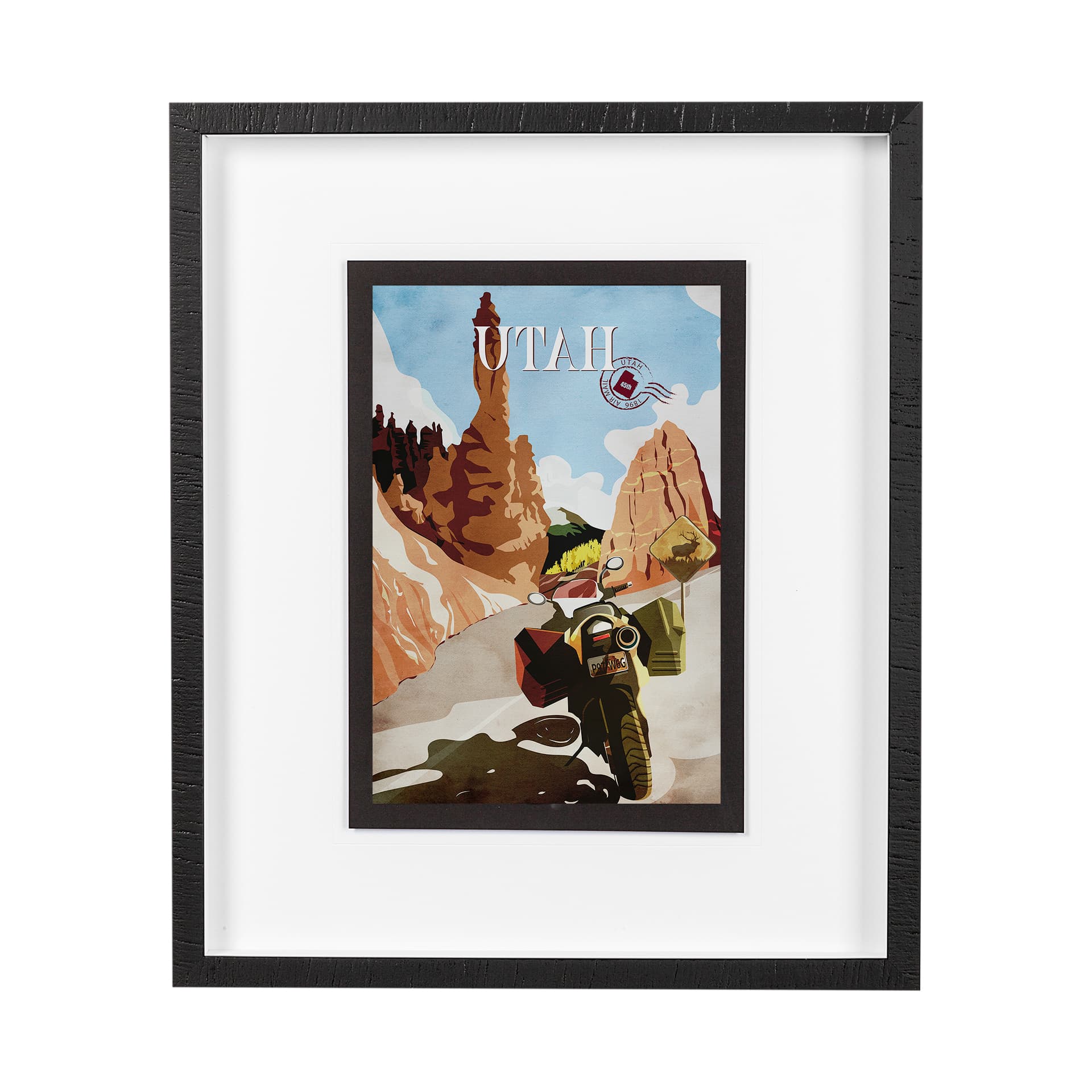 Utah Go USA (M) by Mercana Studio a Framed Art Print Matted under Glass — product photograph