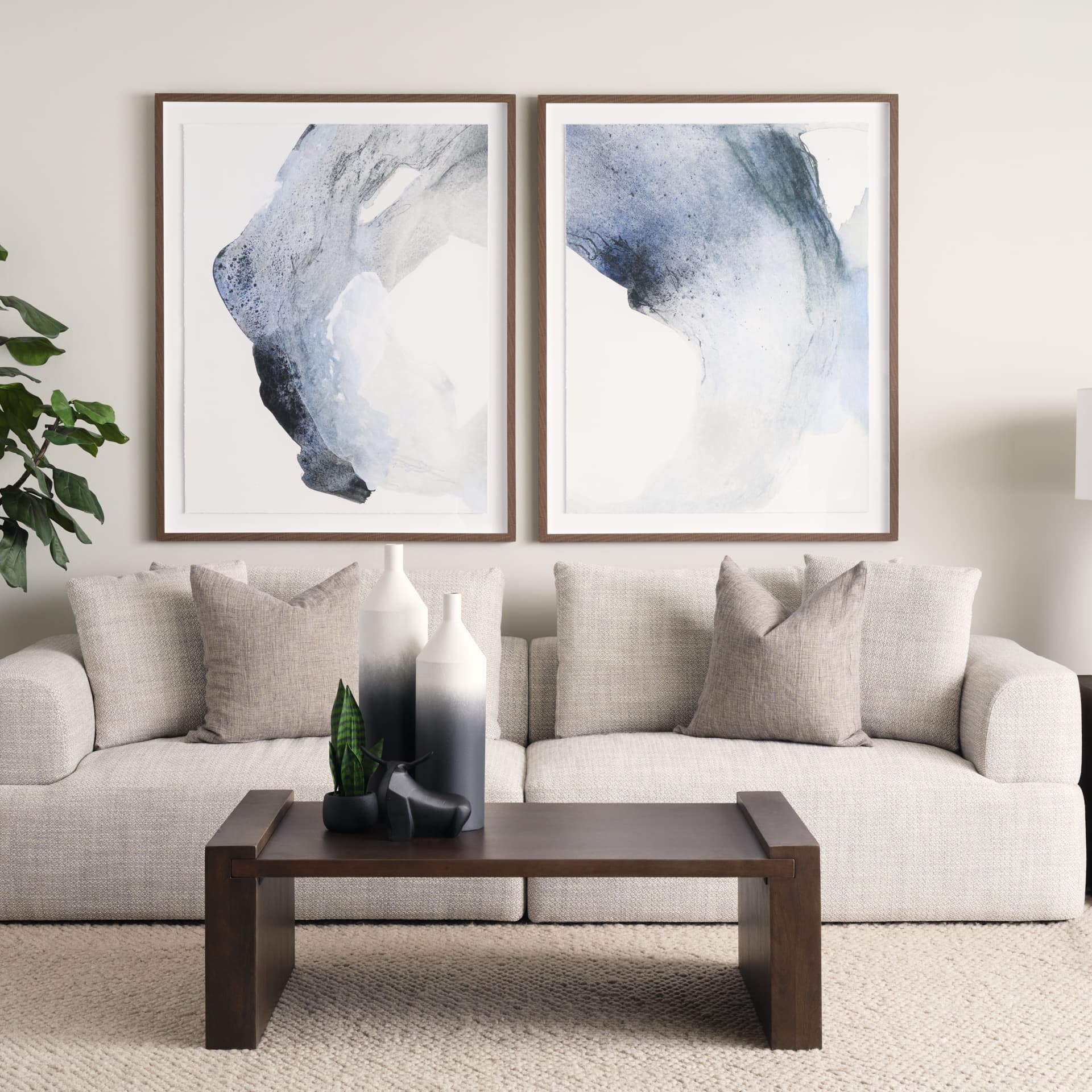 Continuous Journey I by Ira Havuka a Hand Embellished Framed Art Print Matted under Glass — in a styled room