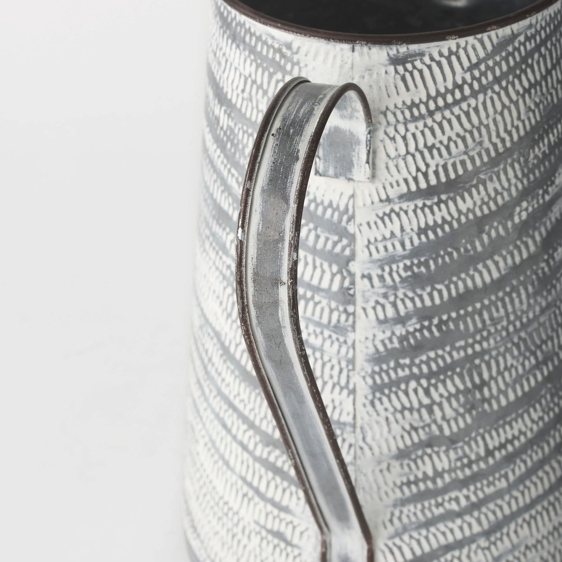 Serena II 11.2H Large Gray/White Textured Metal Jug — product photograph