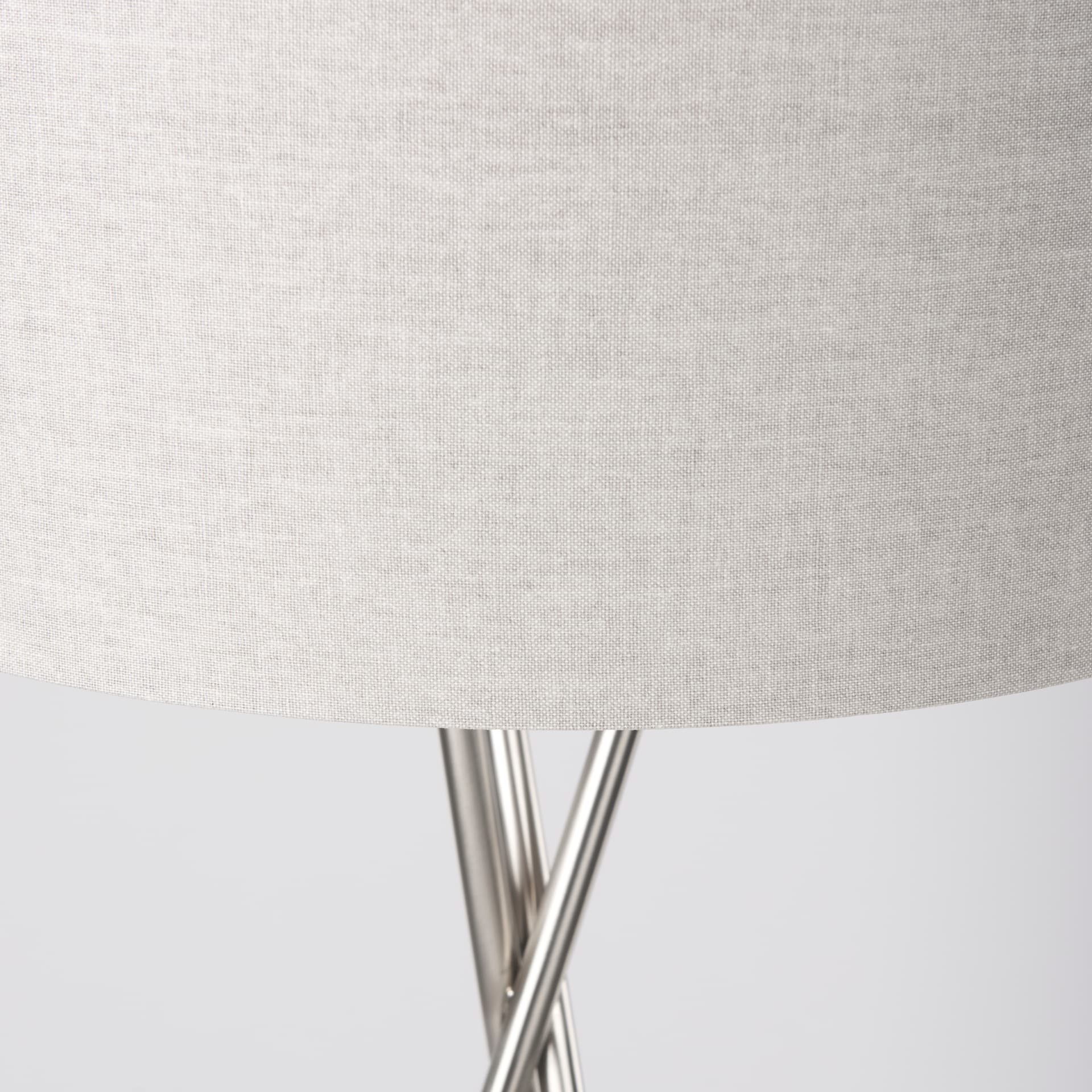 Ambrose 20.0L x 20.0W x 61.8H Silver Metal W/Beige Fabric Shade Floor Lamp — product photograph