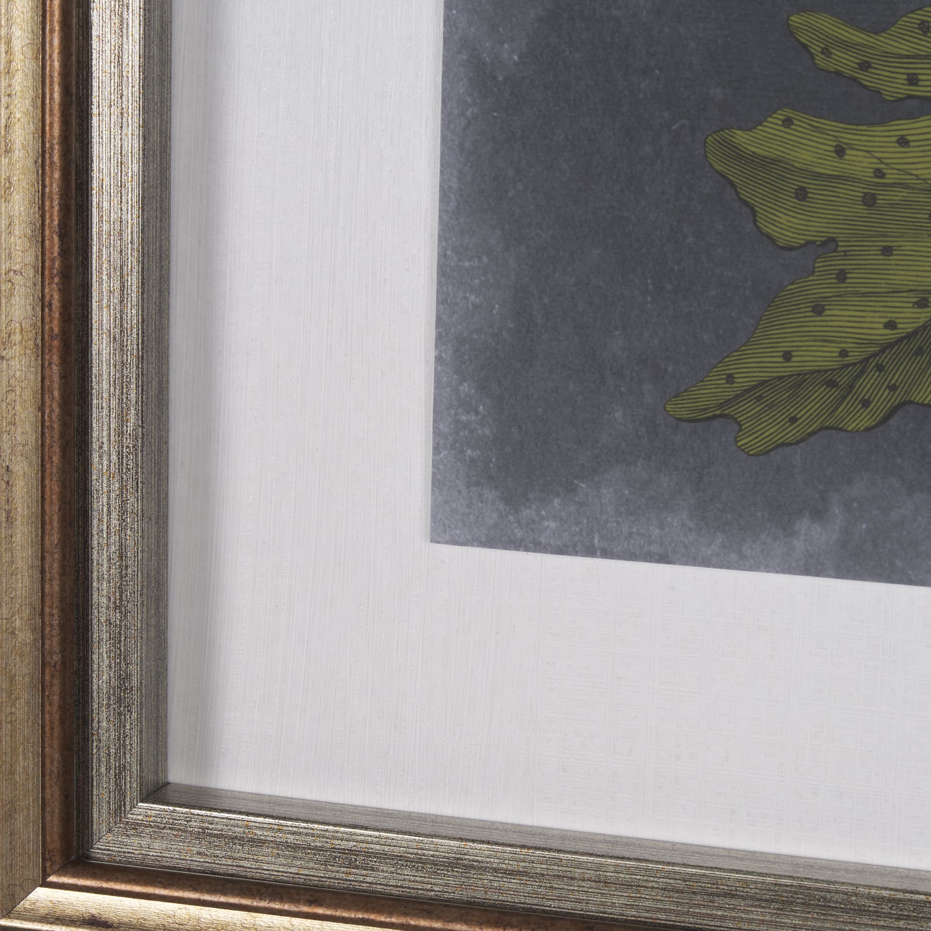 Foliage Dramatique II by Vision Studio Hand Embellished Textured Framed Art Print Matted under Glass — product photograph